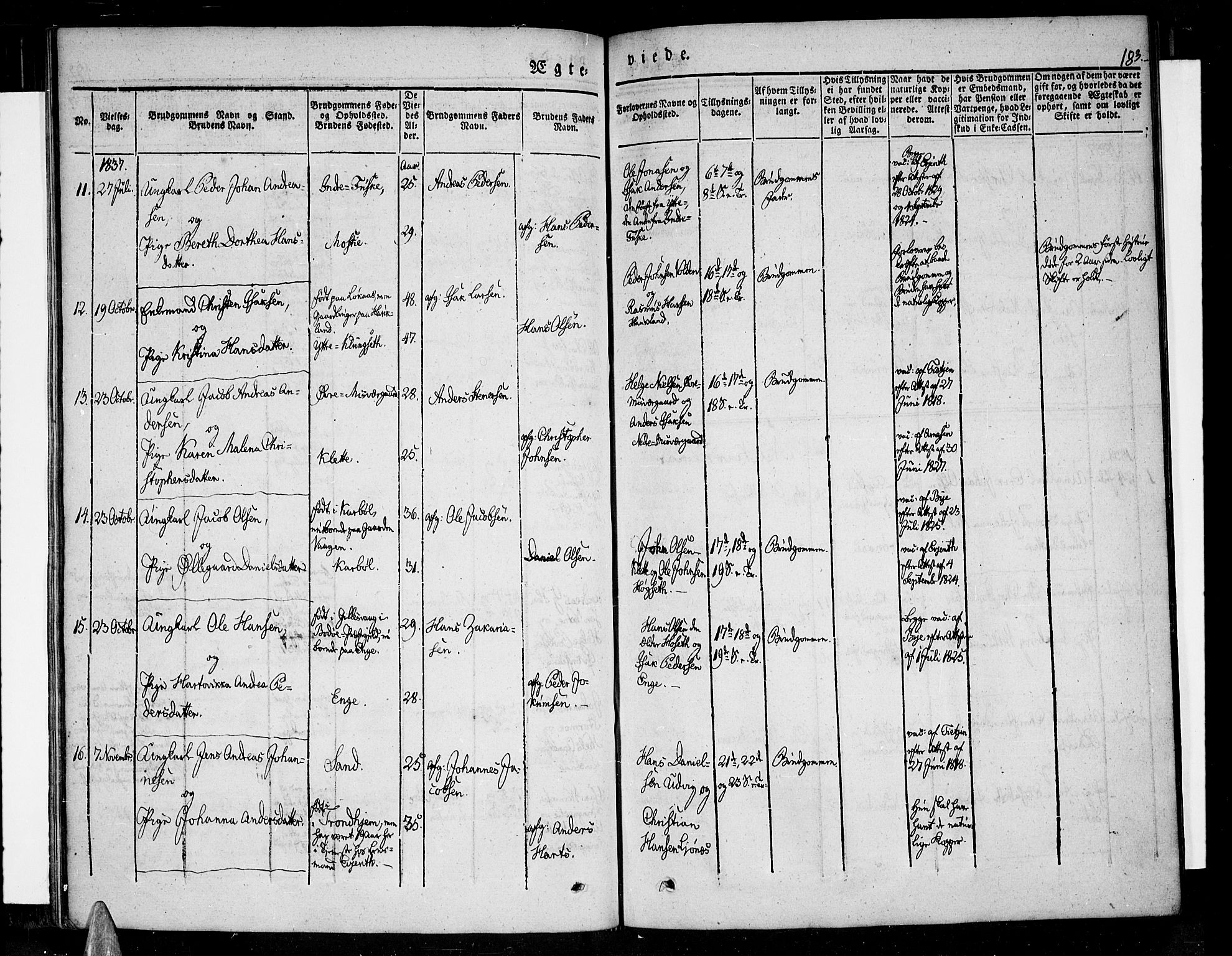 Ministerialprotokoller, klokkerbøker og fødselsregistre - Nordland, AV/SAT-A-1459/852/L0737: Parish register (official) no. 852A07, 1833-1849, p. 183