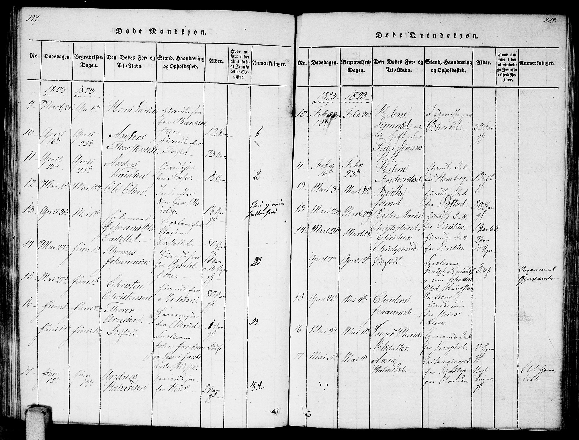 Enebakk prestekontor Kirkebøker, AV/SAO-A-10171c/F/Fa/L0006: Parish register (official) no. I 6, 1815-1832, p. 227-228