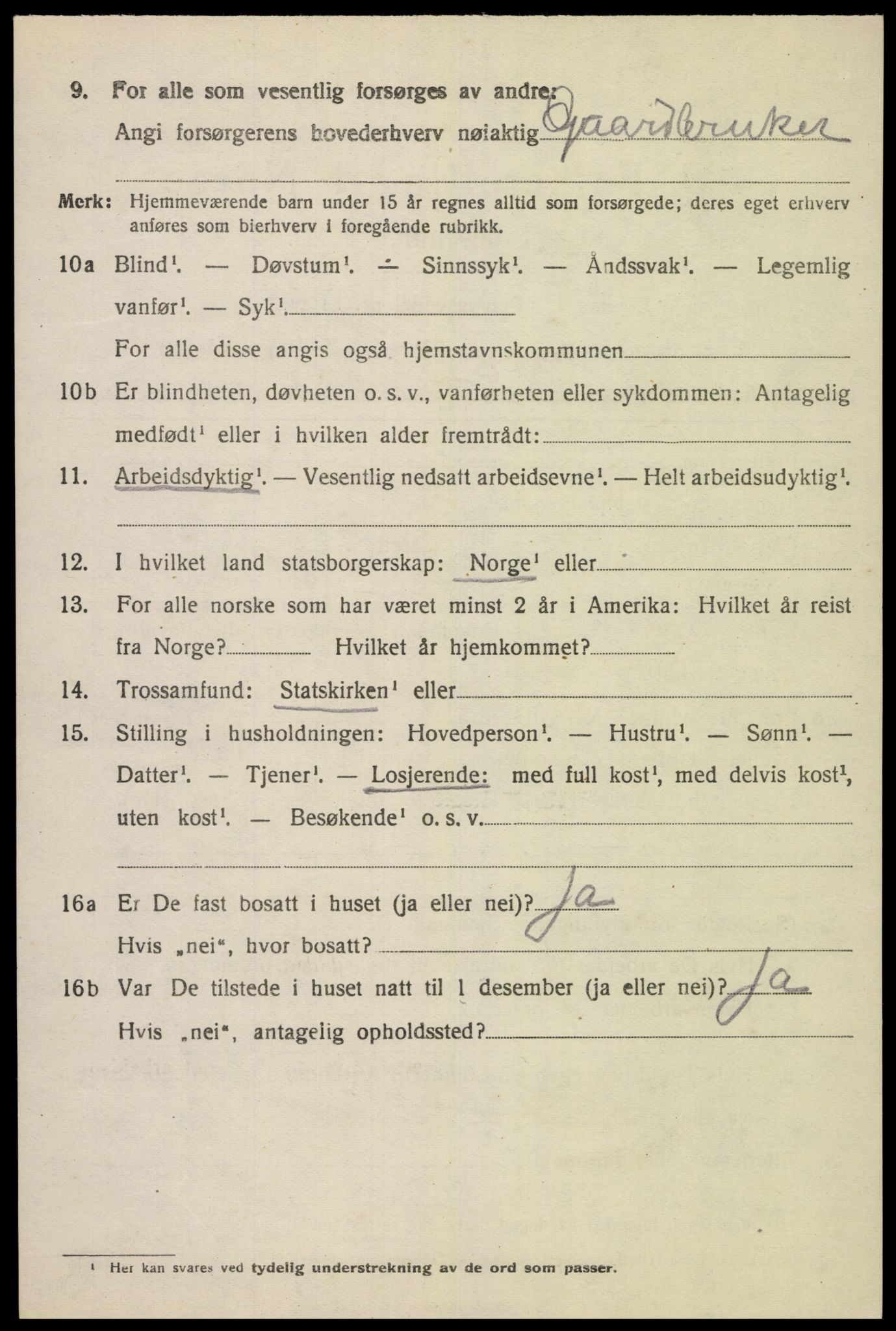 SAK, 1920 census for Feda, 1920, p. 908