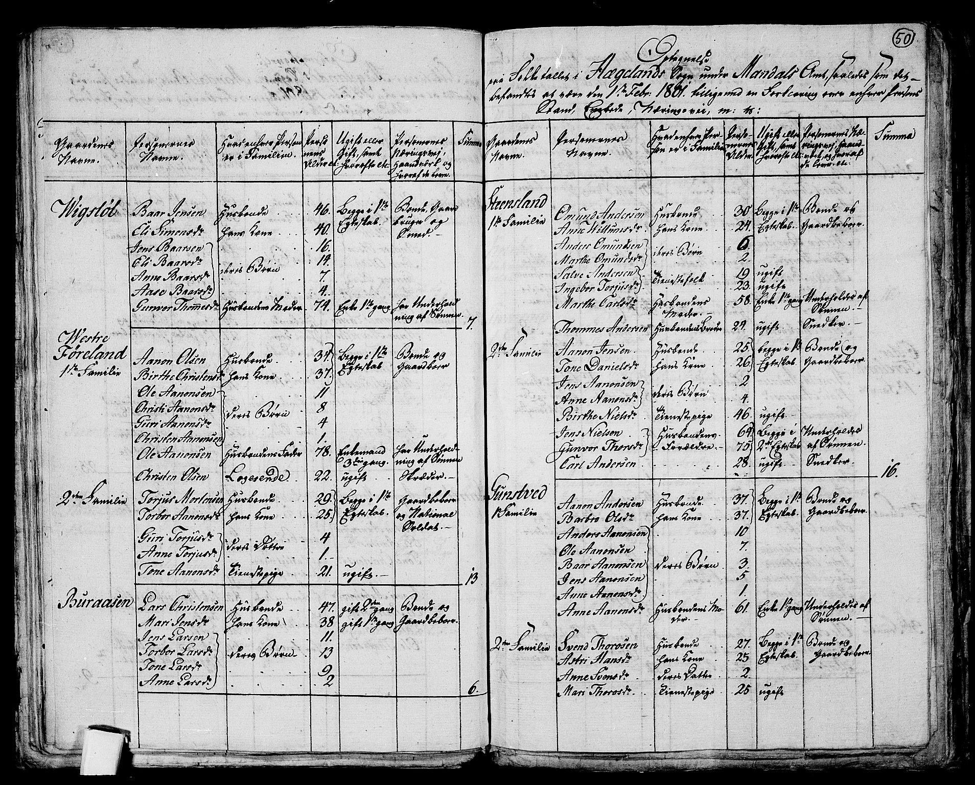 RA, 1801 census for 1012P Oddernes, 1801, p. 49b-50a