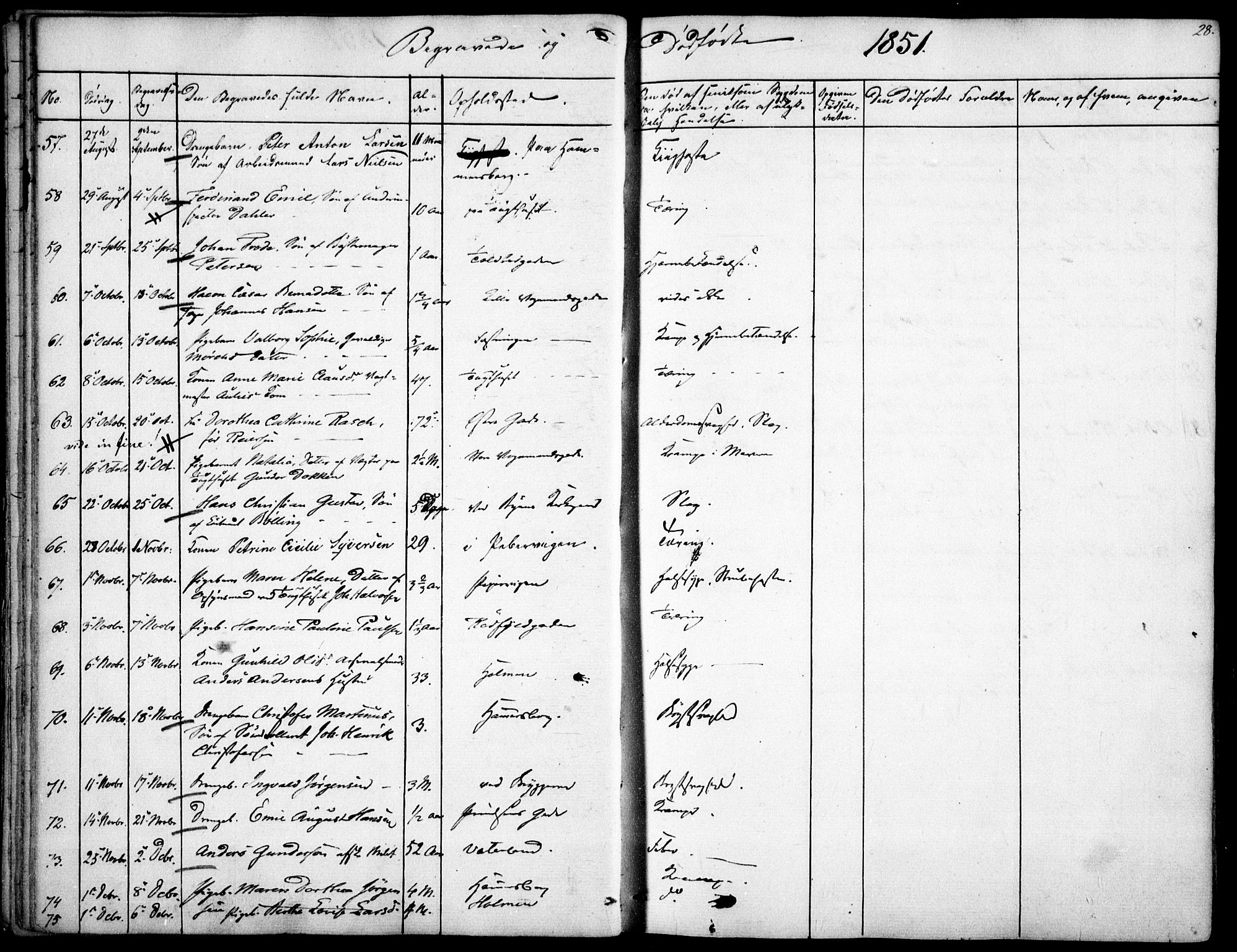 Garnisonsmenigheten Kirkebøker, AV/SAO-A-10846/F/Fa/L0009: Parish register (official) no. 9, 1842-1859, p. 28