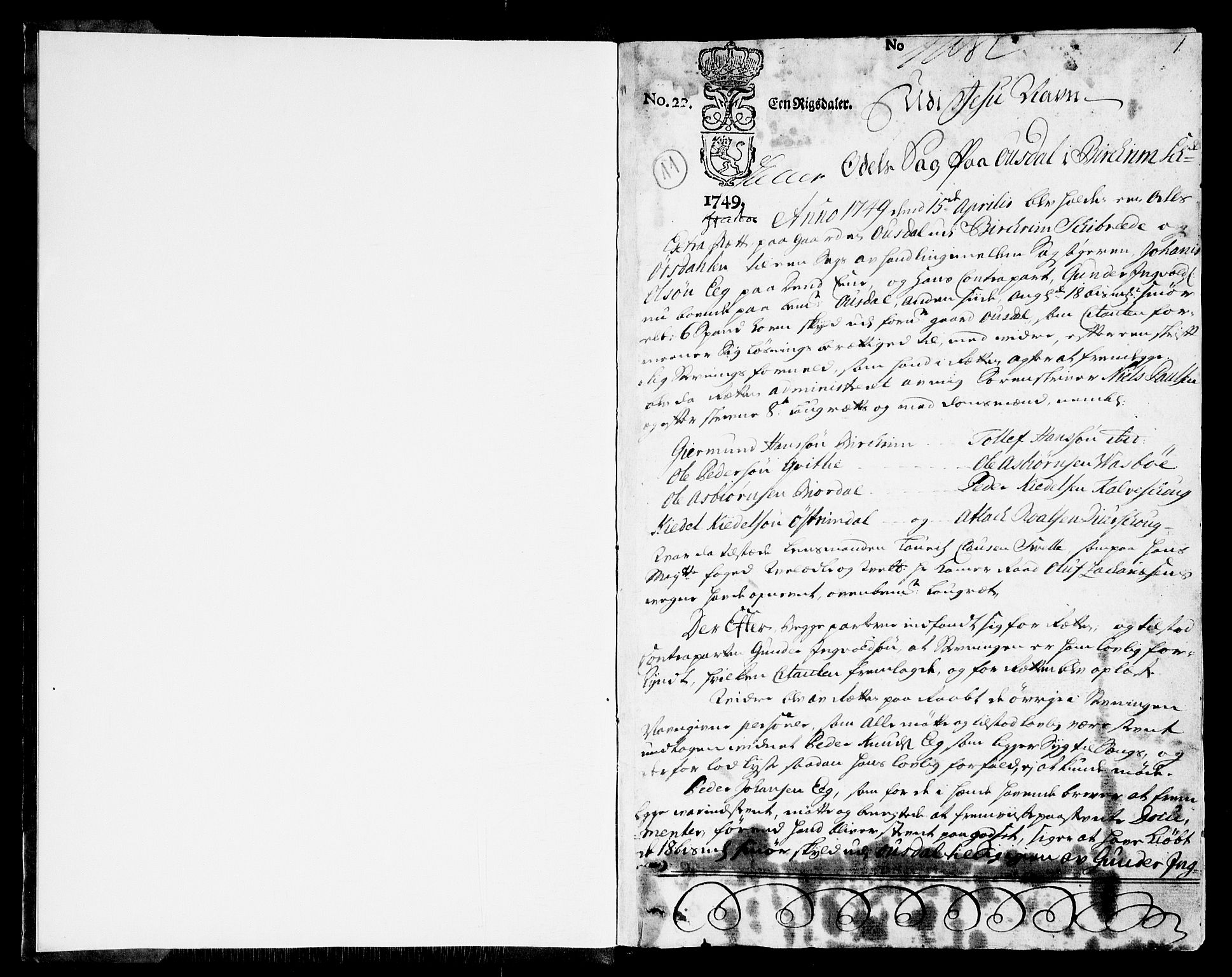 Jæren og Dalane sorenskriveri, AV/SAST-A-100306/3/30/30BA/L0081: TINGBOK, 1749-1752, p. 0b-1a