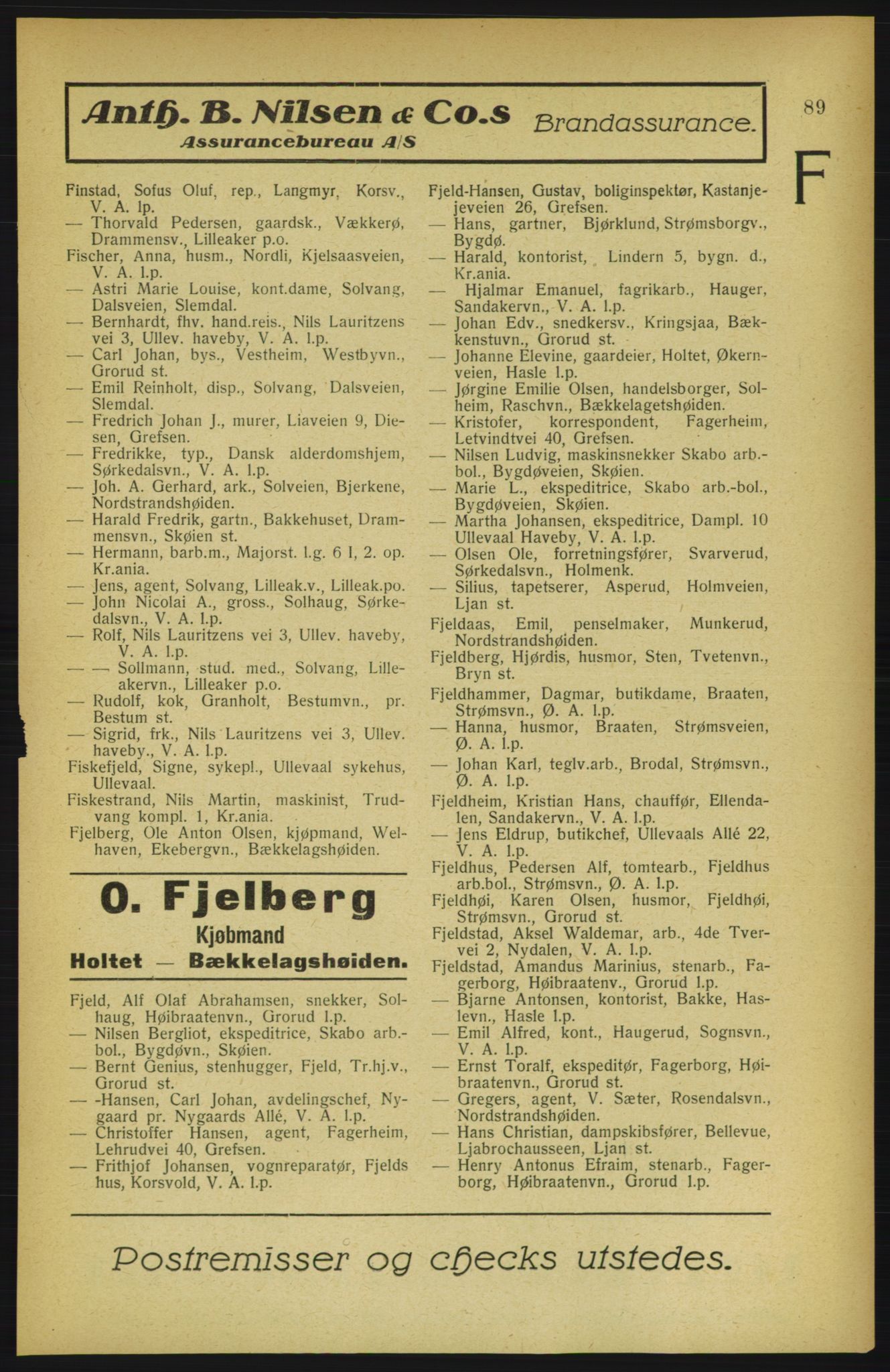 Aker adressebok/adressekalender, PUBL/001/A/002: Akers adressekalender, 1922, p. 89