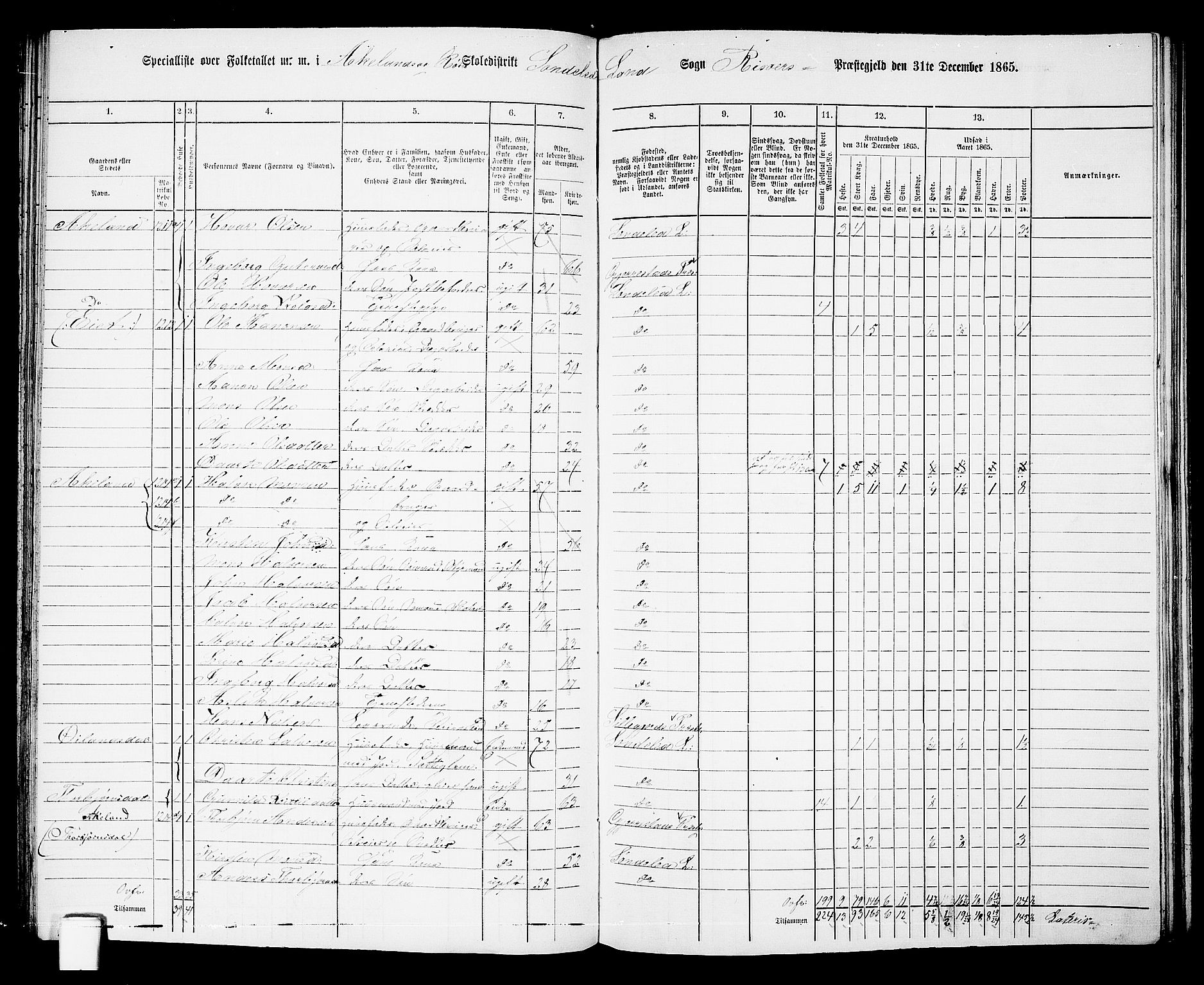 RA, 1865 census for Risør/Søndeled, 1865, p. 75