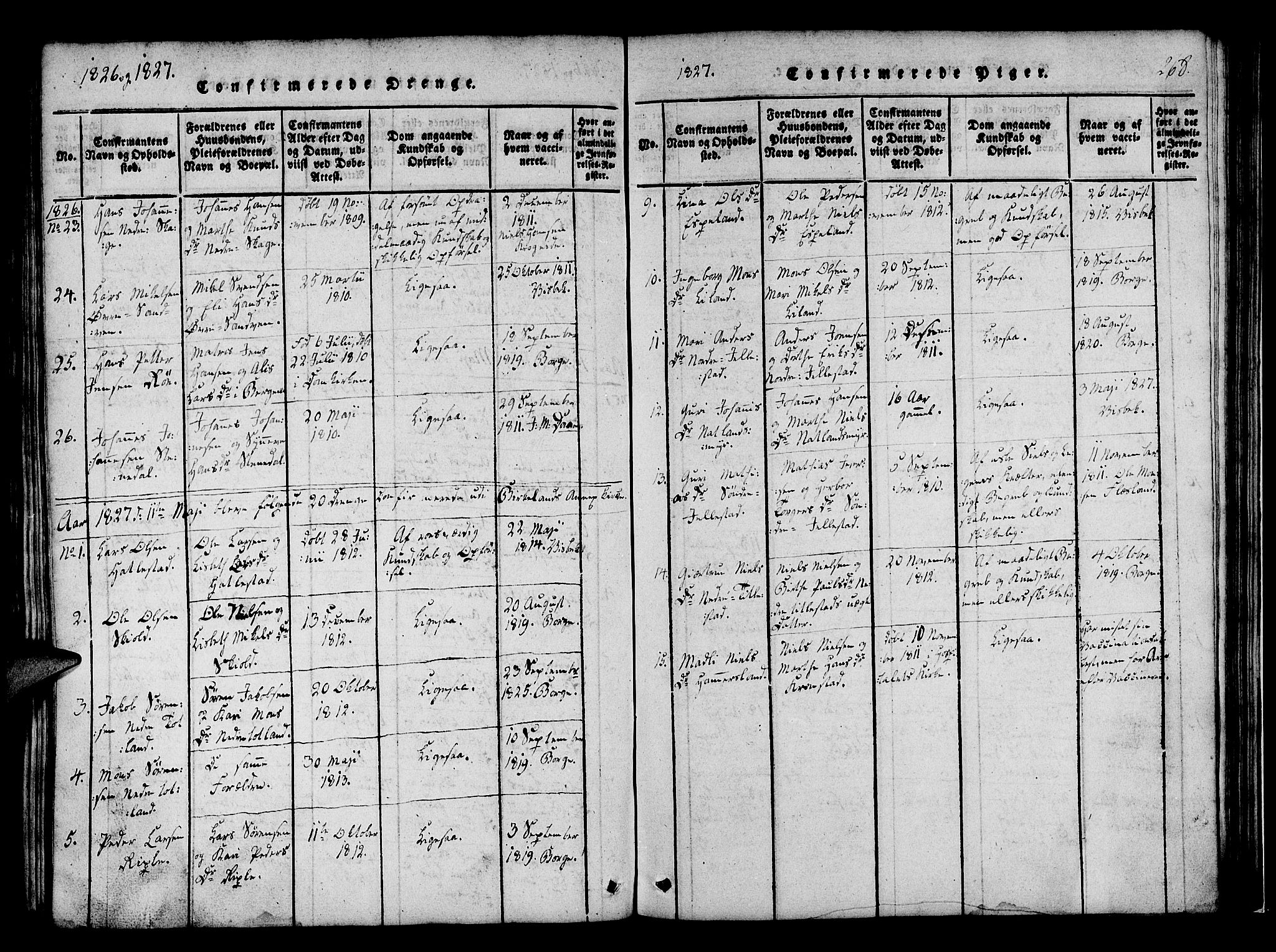 Fana Sokneprestembete, AV/SAB-A-75101/H/Haa/Haaa/L0007: Parish register (official) no. A 7, 1816-1828, p. 268