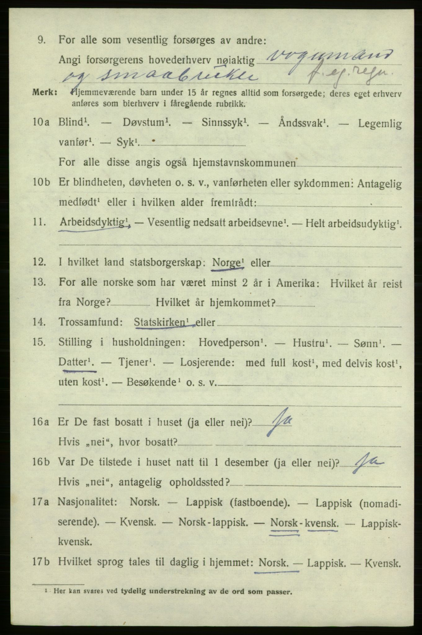 SATØ, 1920 census for Vadsø, 1920, p. 2170