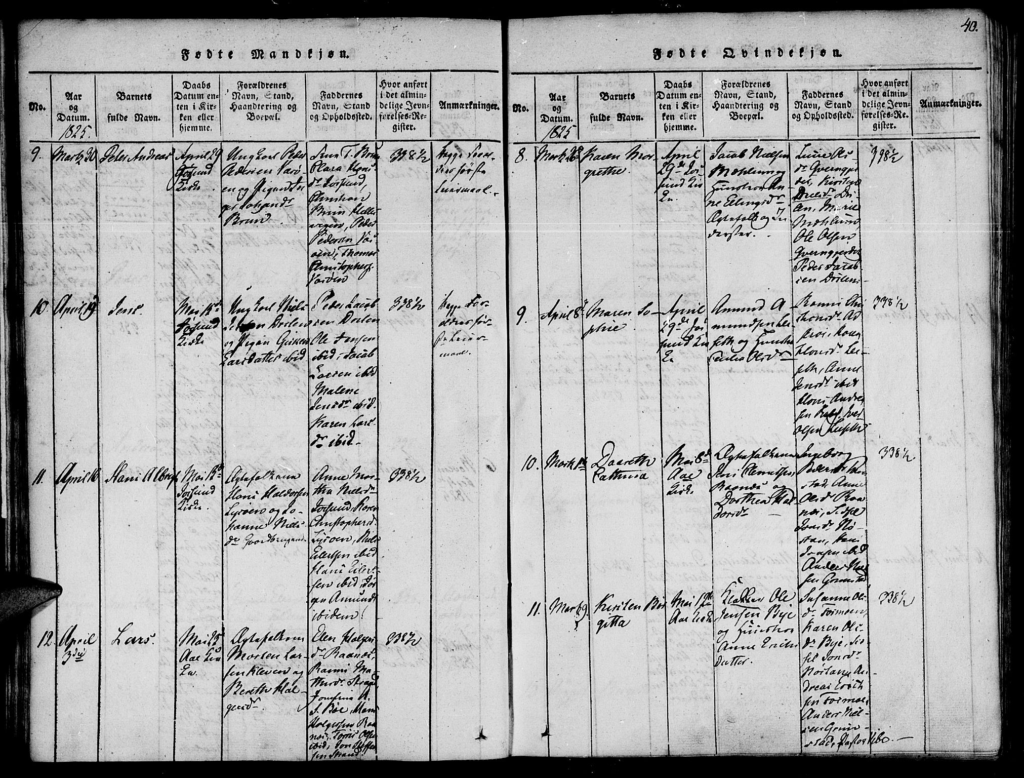 Ministerialprotokoller, klokkerbøker og fødselsregistre - Sør-Trøndelag, AV/SAT-A-1456/655/L0675: Parish register (official) no. 655A04, 1818-1830, p. 40