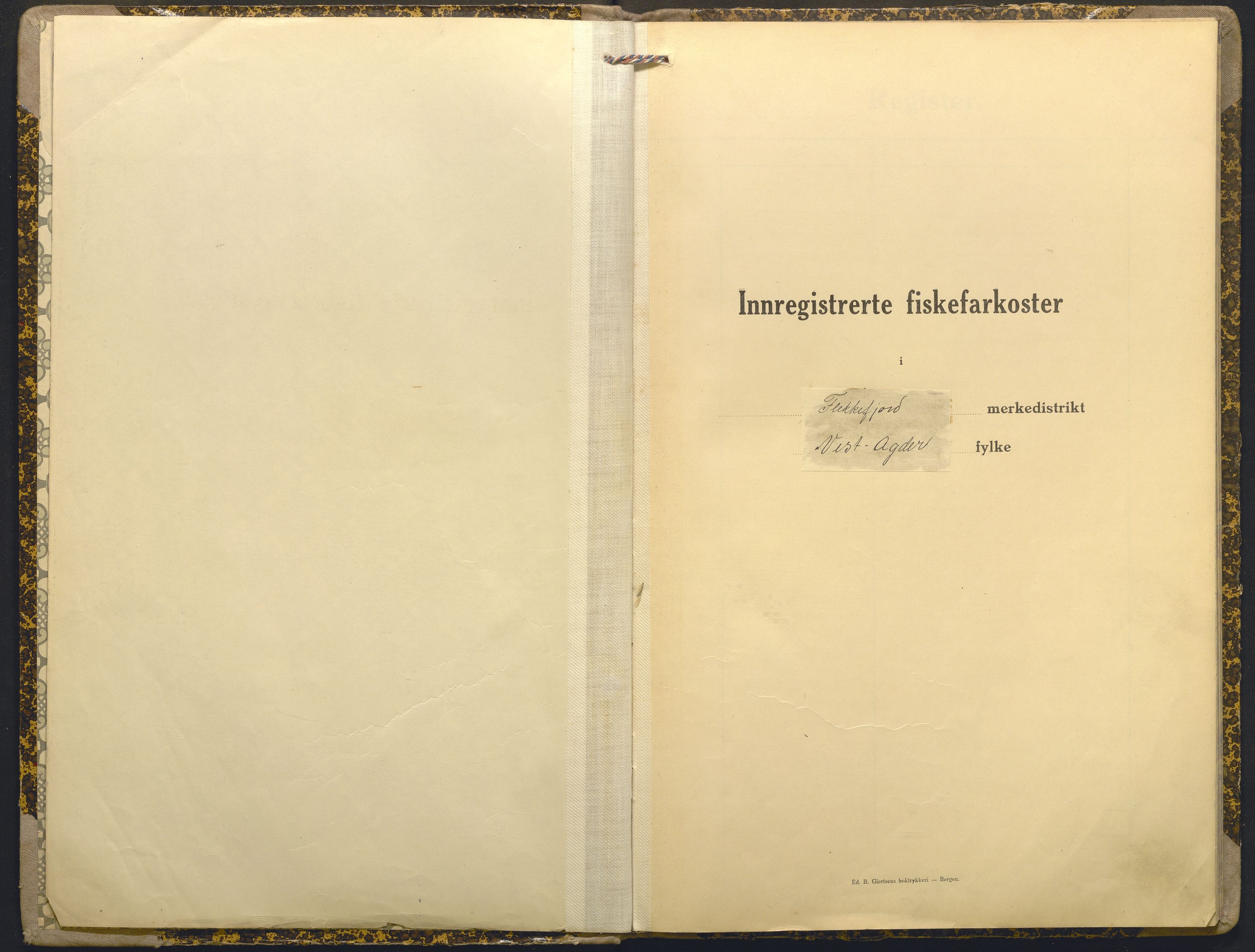 Fiskeridirektoratet - 1 Adm. ledelse - 13 Båtkontoret, AV/SAB-A-2003/I/Ia/Iaj/L0006: 135.1004/2 Merkeprotokoll - Flekkefjord, 1943-1964