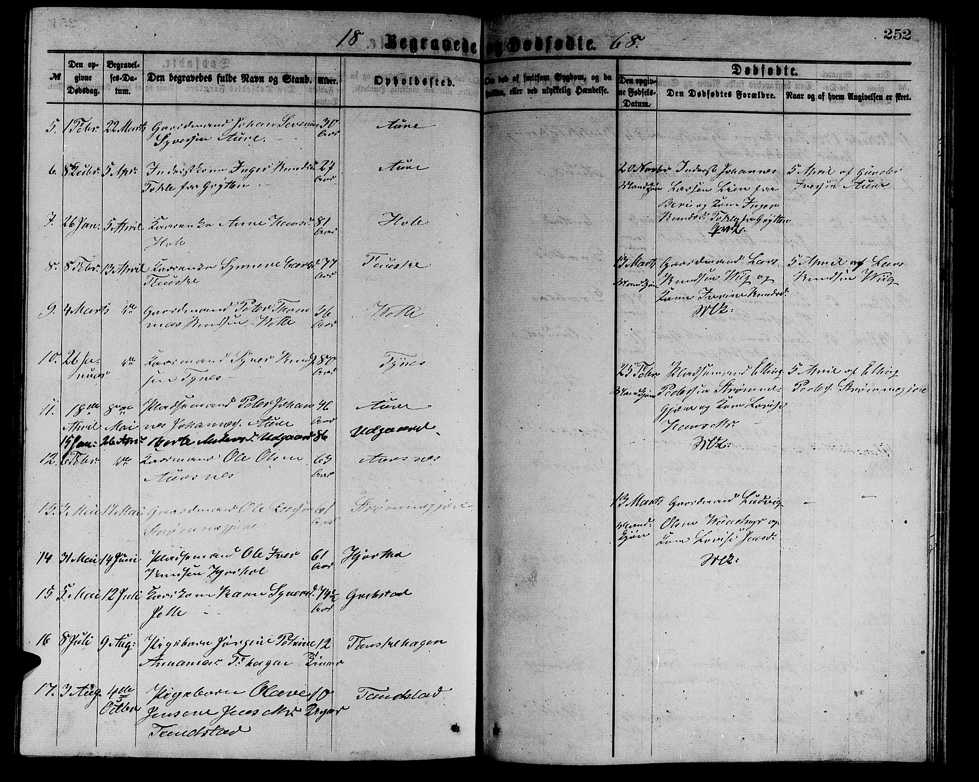 Ministerialprotokoller, klokkerbøker og fødselsregistre - Møre og Romsdal, AV/SAT-A-1454/523/L0338: Parish register (copy) no. 523C01, 1865-1877, p. 252