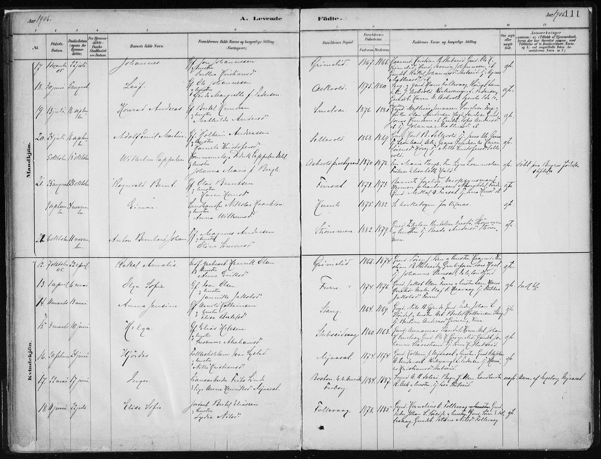 Askvoll sokneprestembete, AV/SAB-A-79501/H/Haa/Haab/L0002: Parish register (official) no. B 2, 1879-1909, p. 111