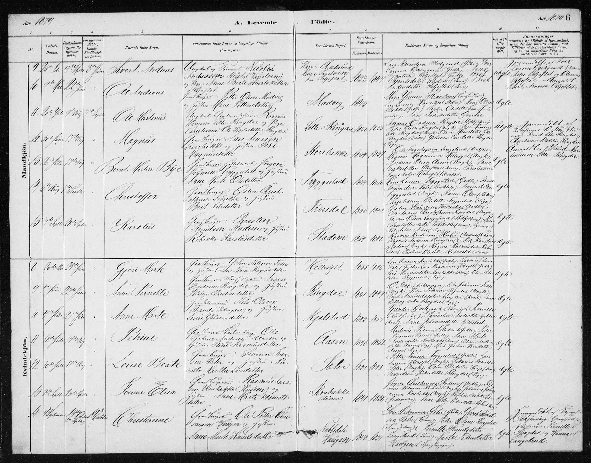 Ministerialprotokoller, klokkerbøker og fødselsregistre - Møre og Romsdal, SAT/A-1454/517/L0230: Parish register (copy) no. 517C03, 1879-1912, p. 6