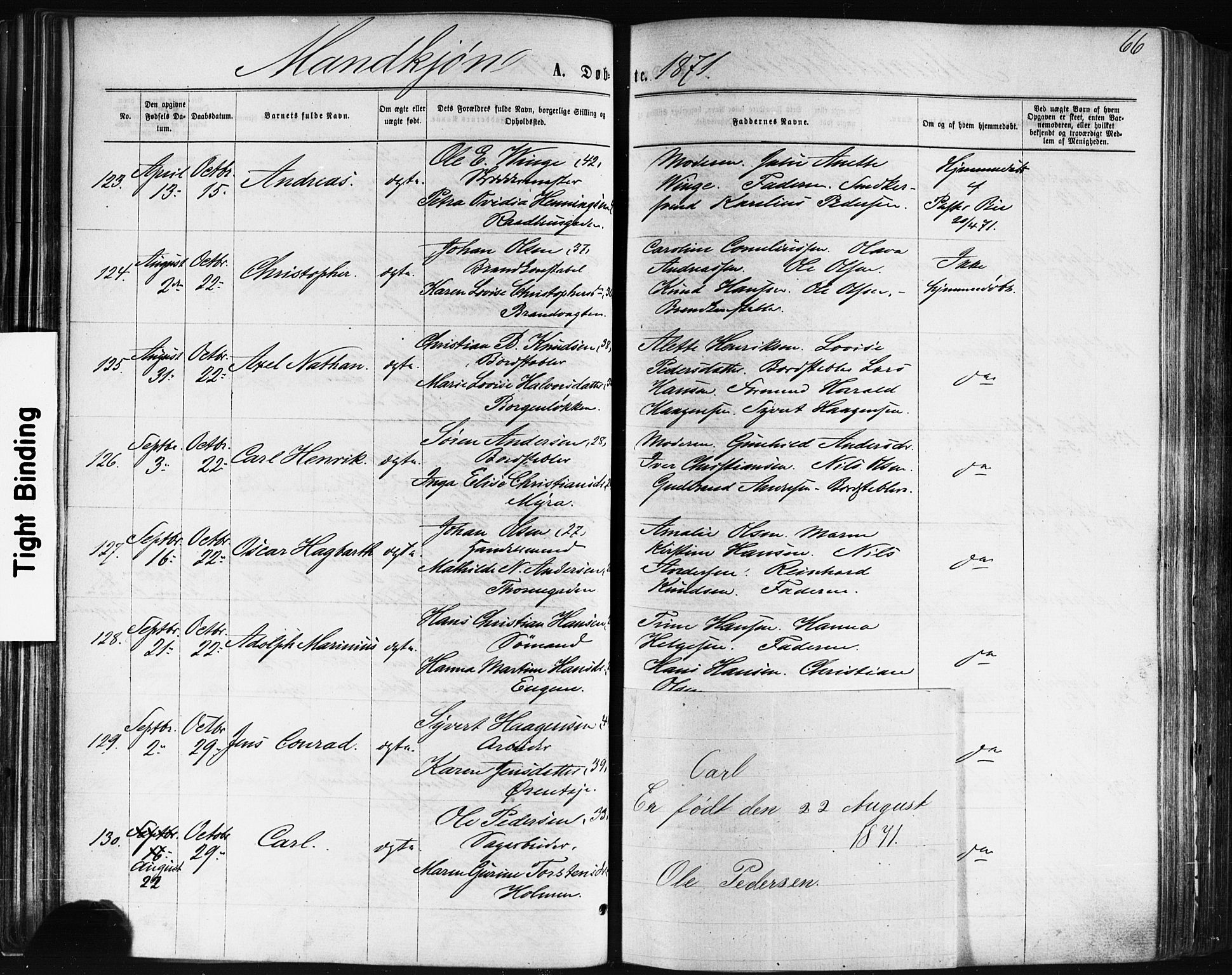 Bragernes kirkebøker, AV/SAKO-A-6/F/Fb/L0004: Parish register (official) no. II 4, 1869-1875, p. 66