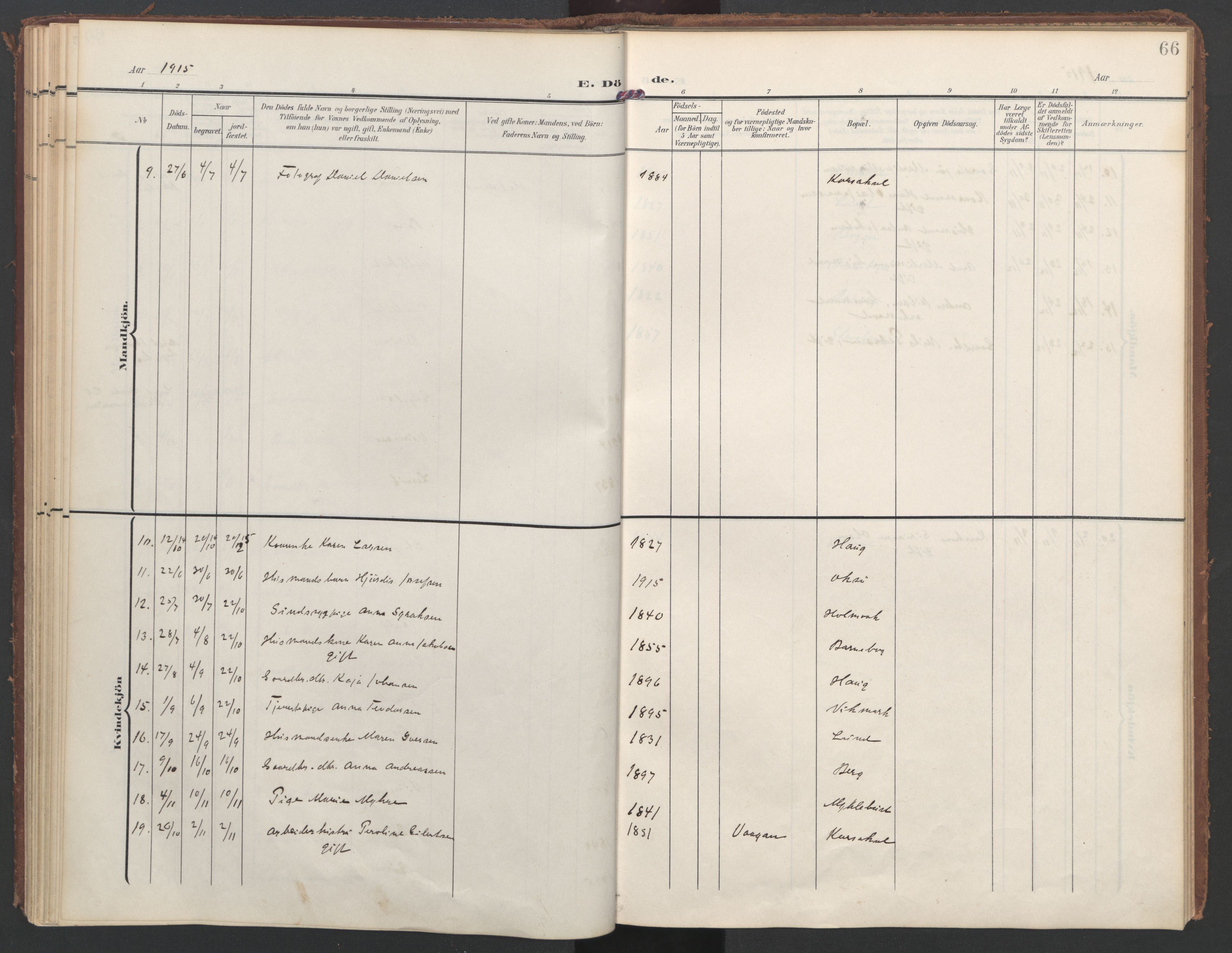 Ministerialprotokoller, klokkerbøker og fødselsregistre - Nordland, AV/SAT-A-1459/855/L0806: Parish register (official) no. 855A14, 1906-1922, p. 66