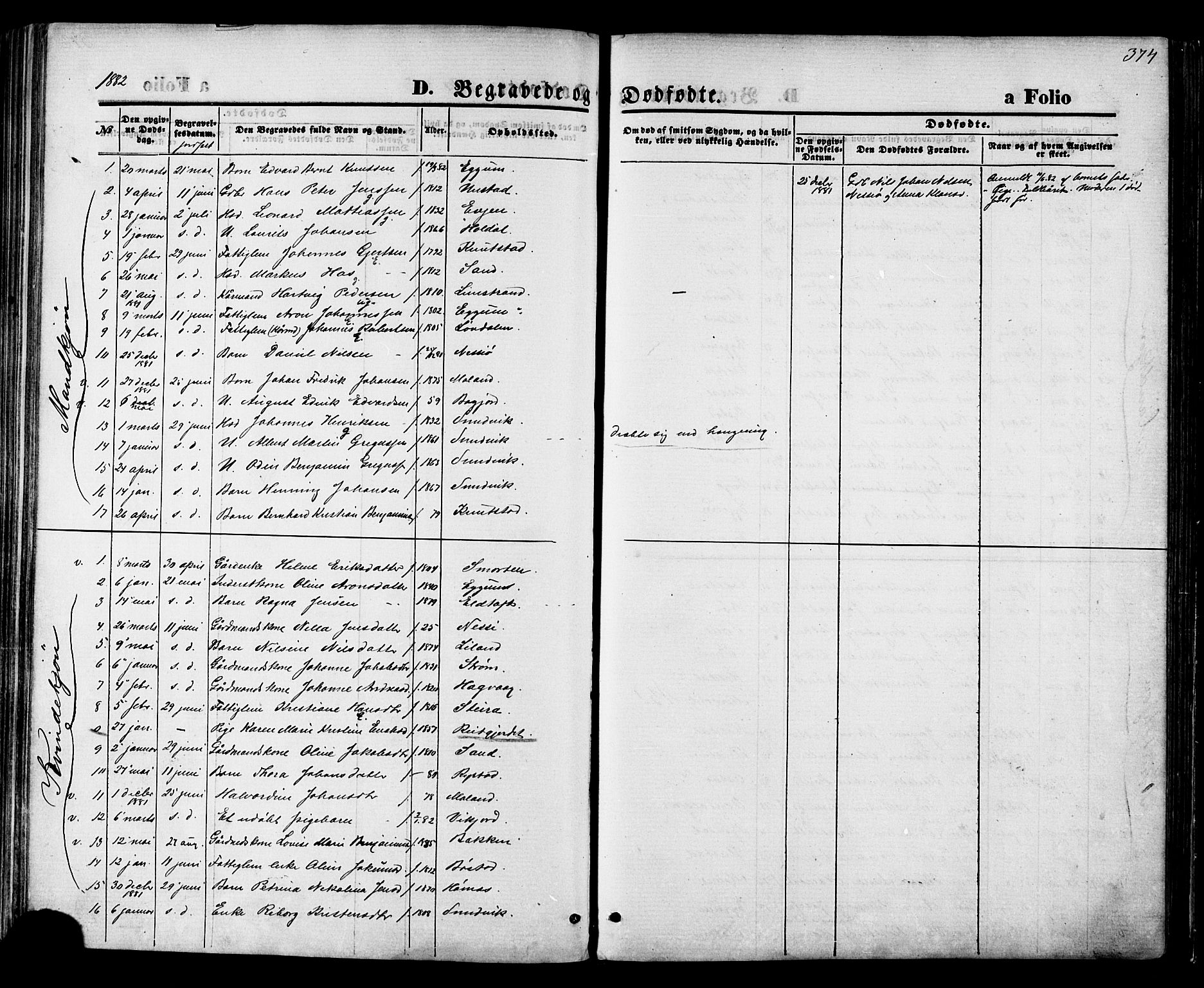 Ministerialprotokoller, klokkerbøker og fødselsregistre - Nordland, SAT/A-1459/880/L1132: Parish register (official) no. 880A06, 1869-1887, p. 374