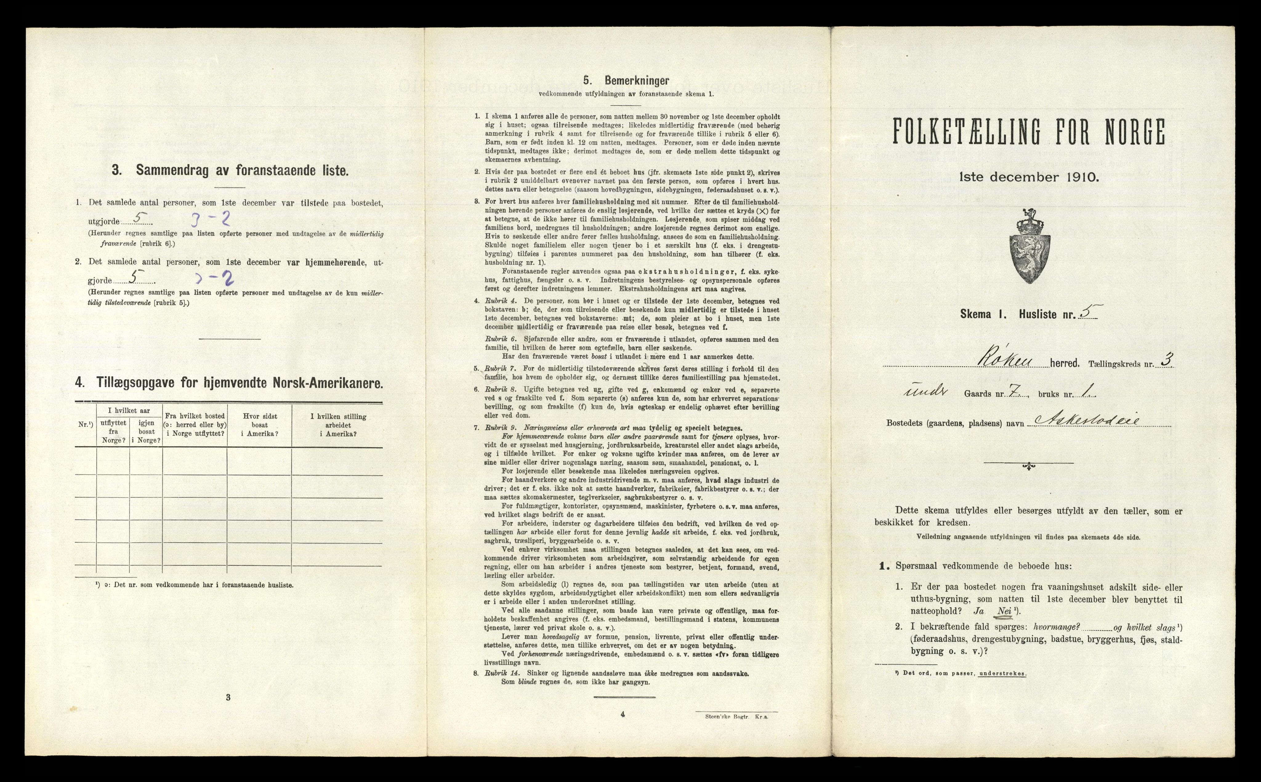 RA, 1910 census for Røyken, 1910, p. 365