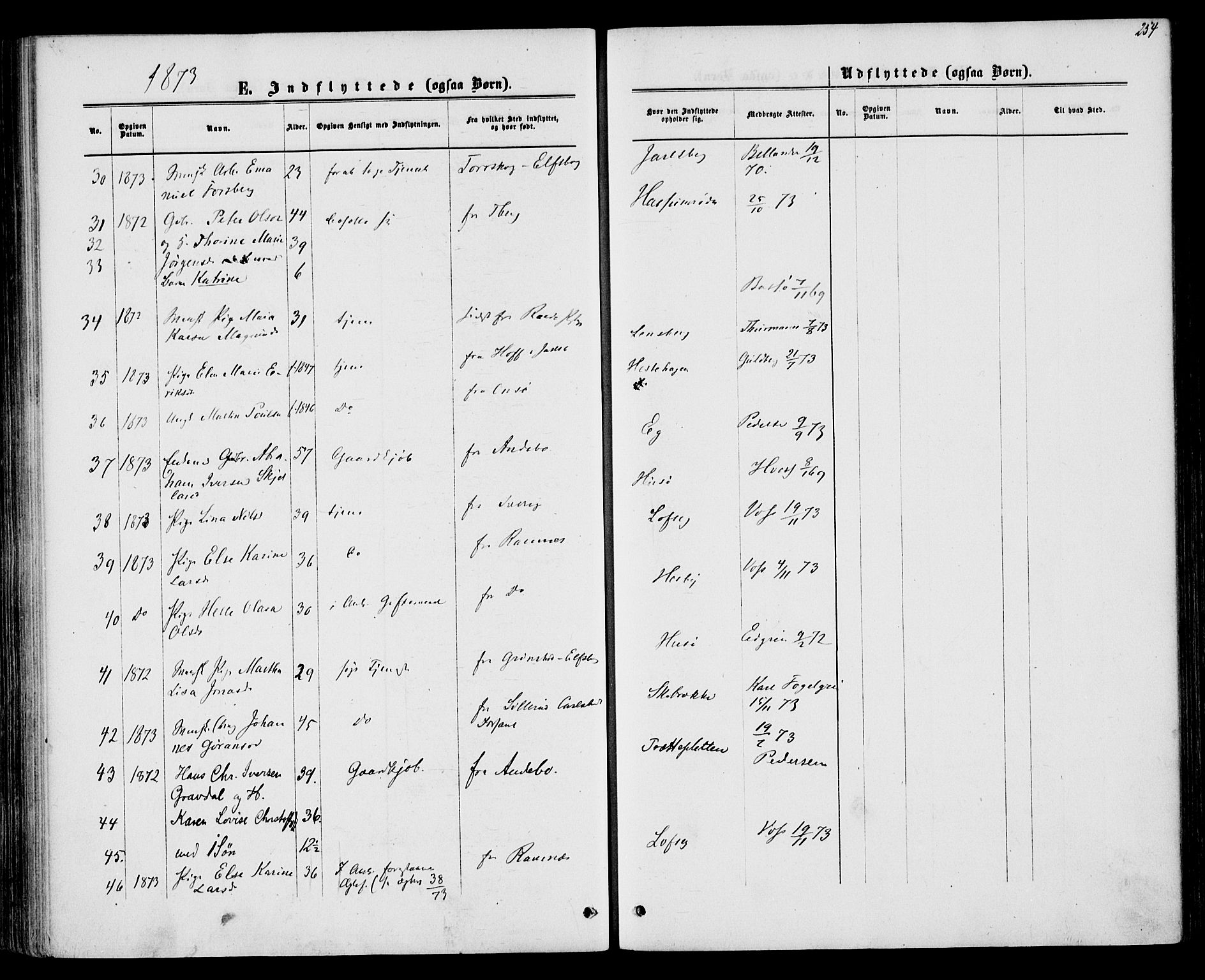 Sem kirkebøker, AV/SAKO-A-5/F/Fa/L0008: Parish register (official) no. I 8, 1866-1873, p. 254