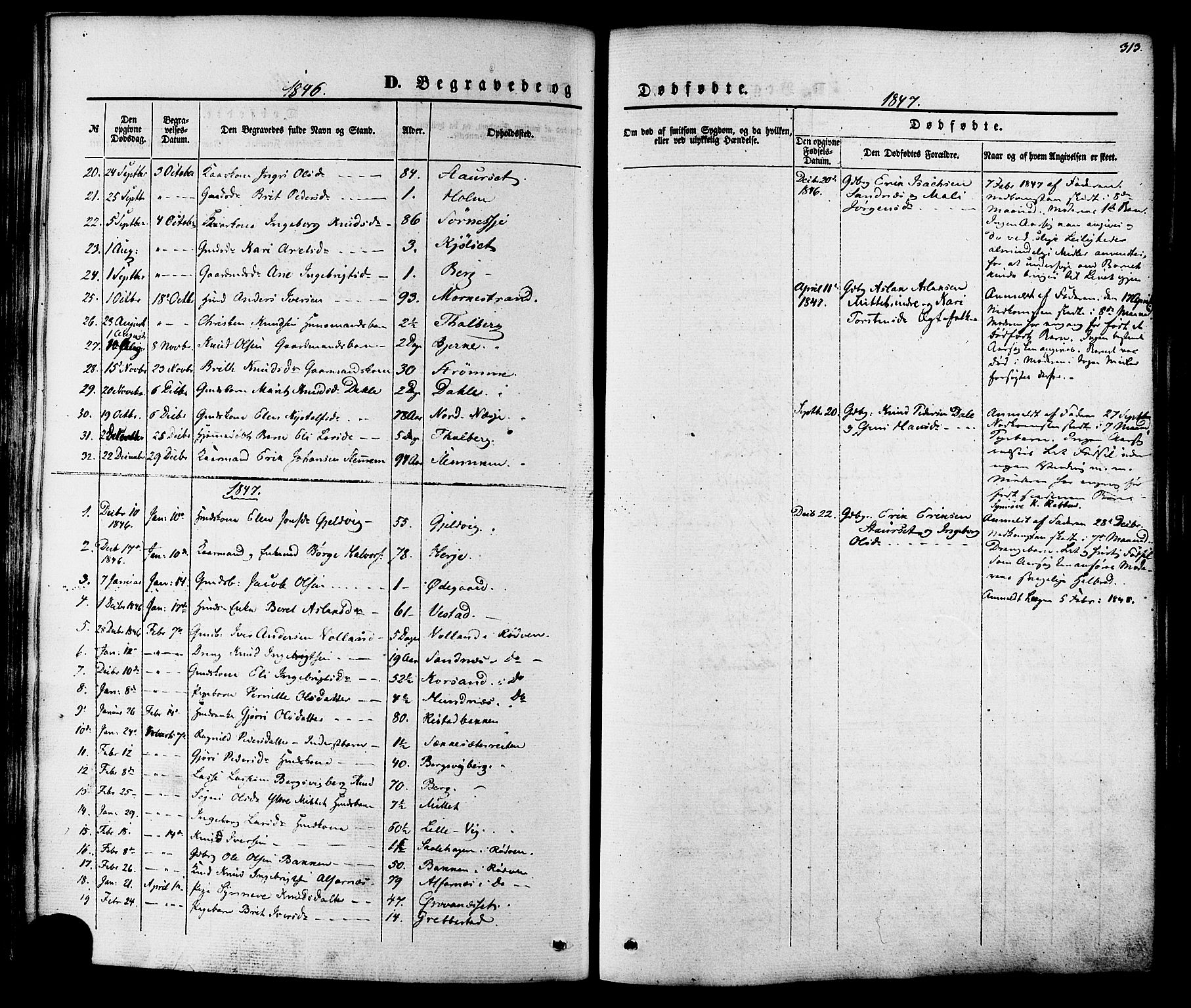 Ministerialprotokoller, klokkerbøker og fødselsregistre - Møre og Romsdal, SAT/A-1454/547/L0603: Parish register (official) no. 547A05, 1846-1877, p. 313