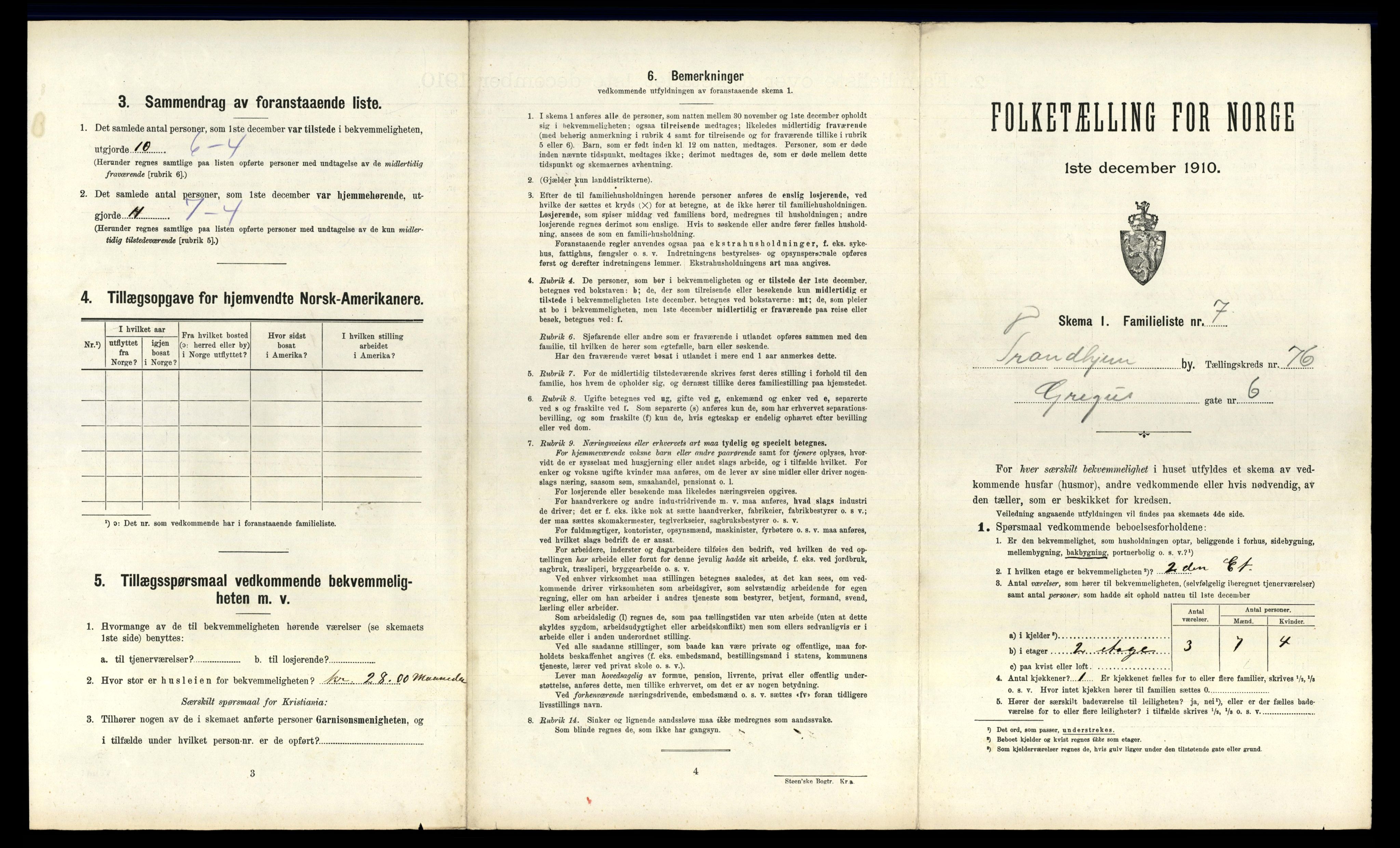 RA, 1910 census for Trondheim, 1910, p. 23147