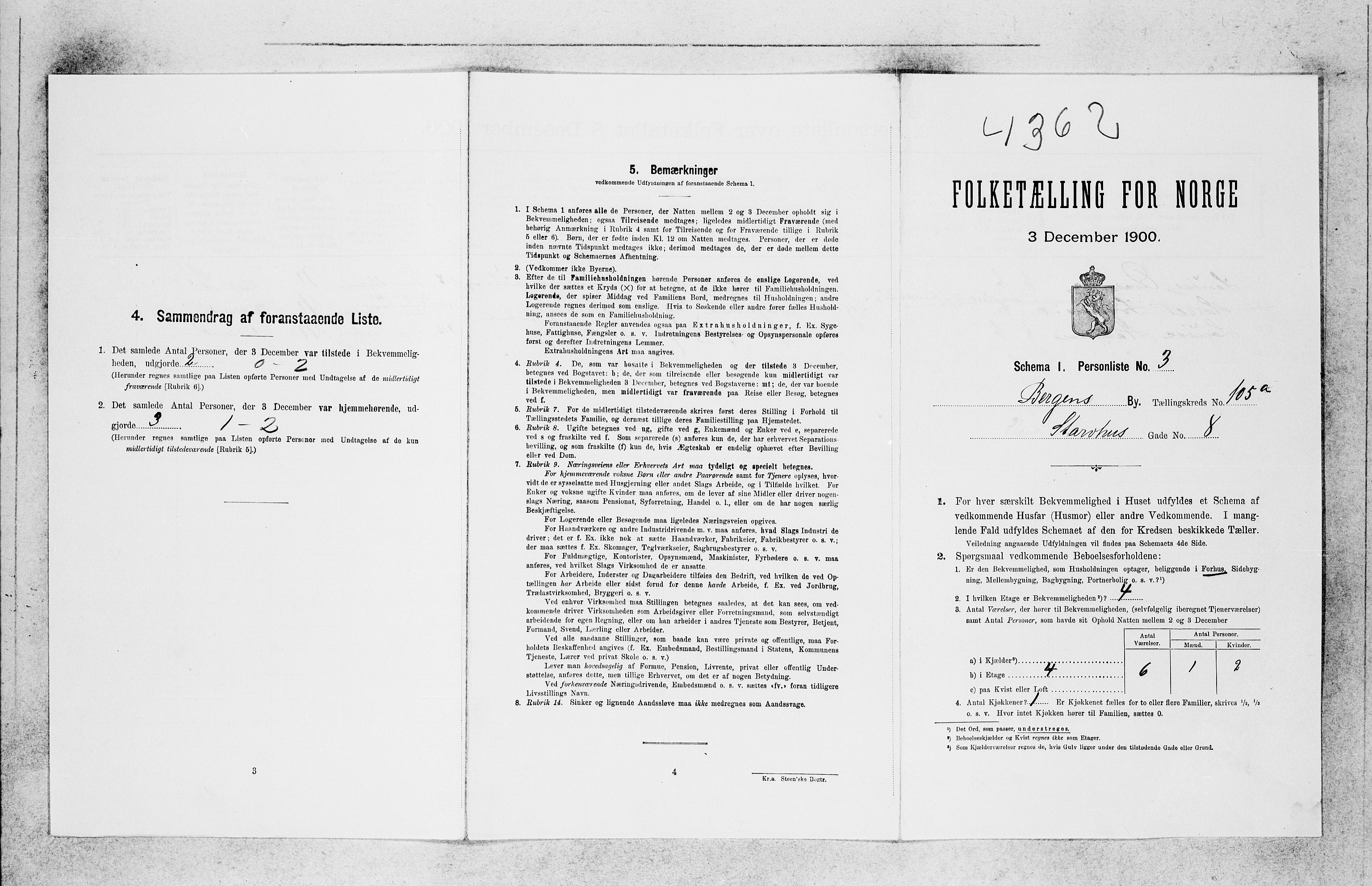 SAB, 1900 census for Bergen, 1900, p. 21850