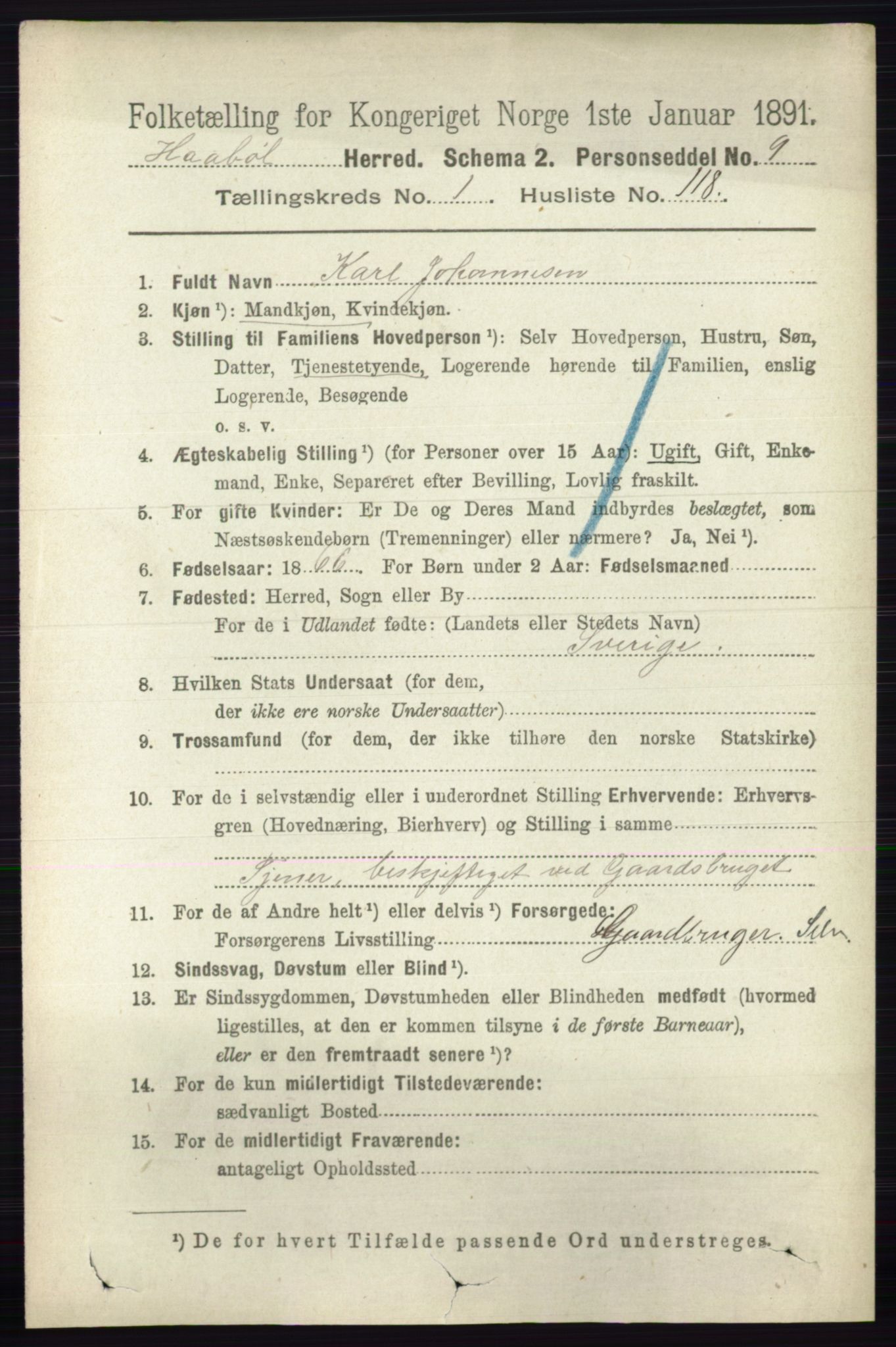 RA, 1891 census for 0138 Hobøl, 1891, p. 906