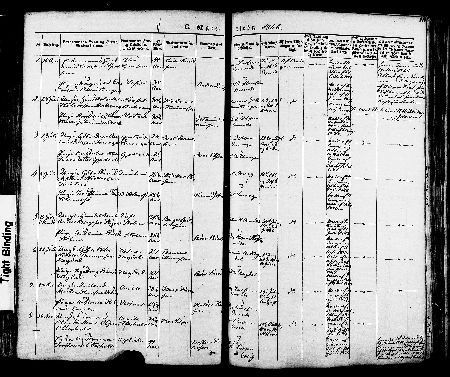 Ministerialprotokoller, klokkerbøker og fødselsregistre - Møre og Romsdal, SAT/A-1454/560/L0719: Parish register (official) no. 560A03, 1845-1872, p. 219