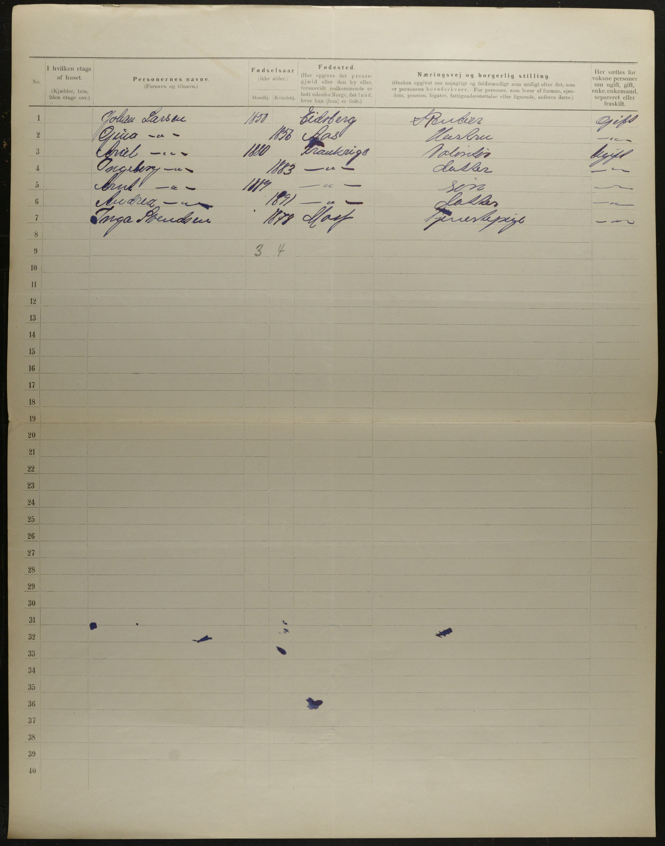 OBA, Municipal Census 1901 for Kristiania, 1901, p. 10940