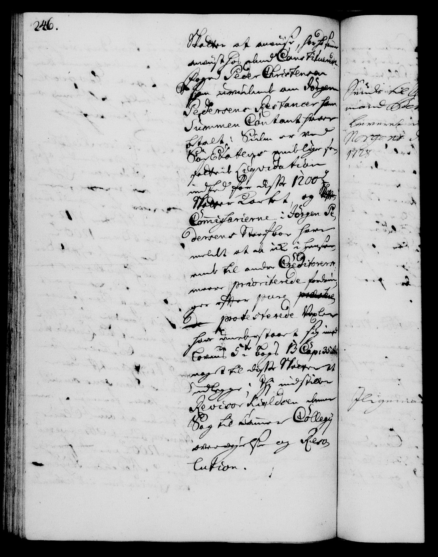 Rentekammeret, Kammerkanselliet, RA/EA-3111/G/Gh/Gha/L0010: Norsk ekstraktmemorialprotokoll (merket RK 53.55), 1728, p. 246