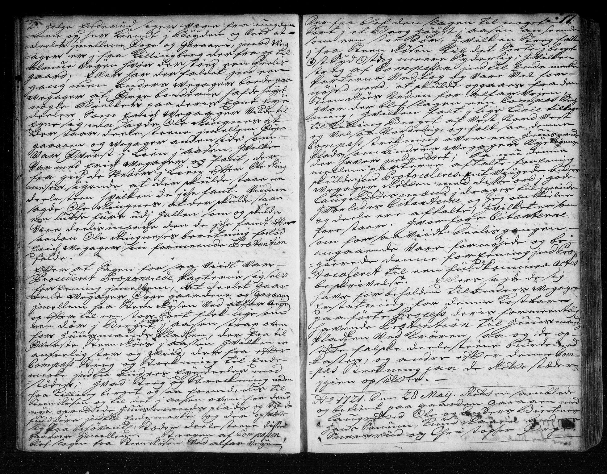 Eiker, Modum og Sigdal sorenskriveri, AV/SAKO-A-123/F/Fa/Faa/L0063: Tingbok, 1721-1722, p. 17