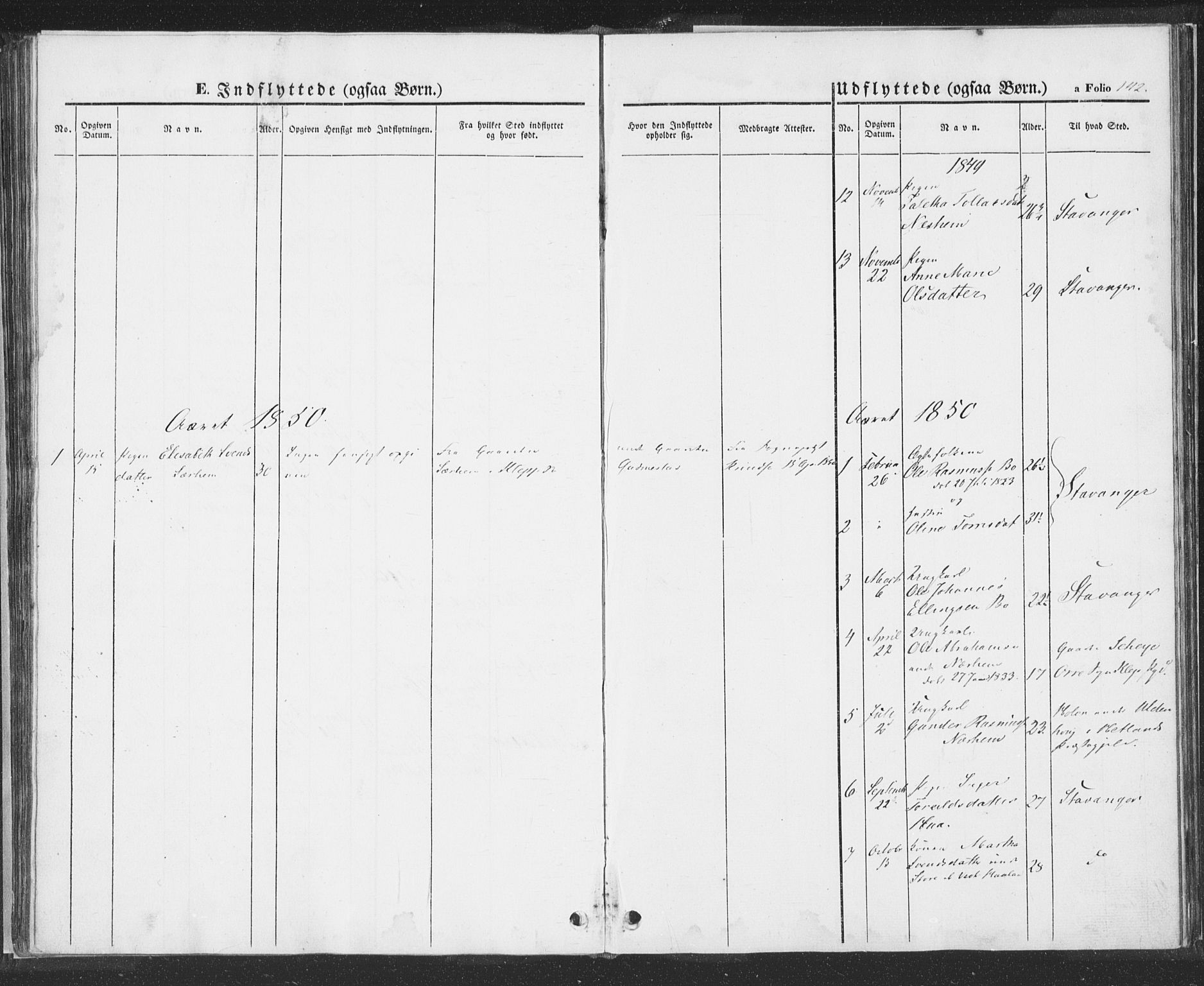 Hå sokneprestkontor, AV/SAST-A-101801/001/30BA/L0006: Parish register (official) no. A 5, 1842-1853, p. 142