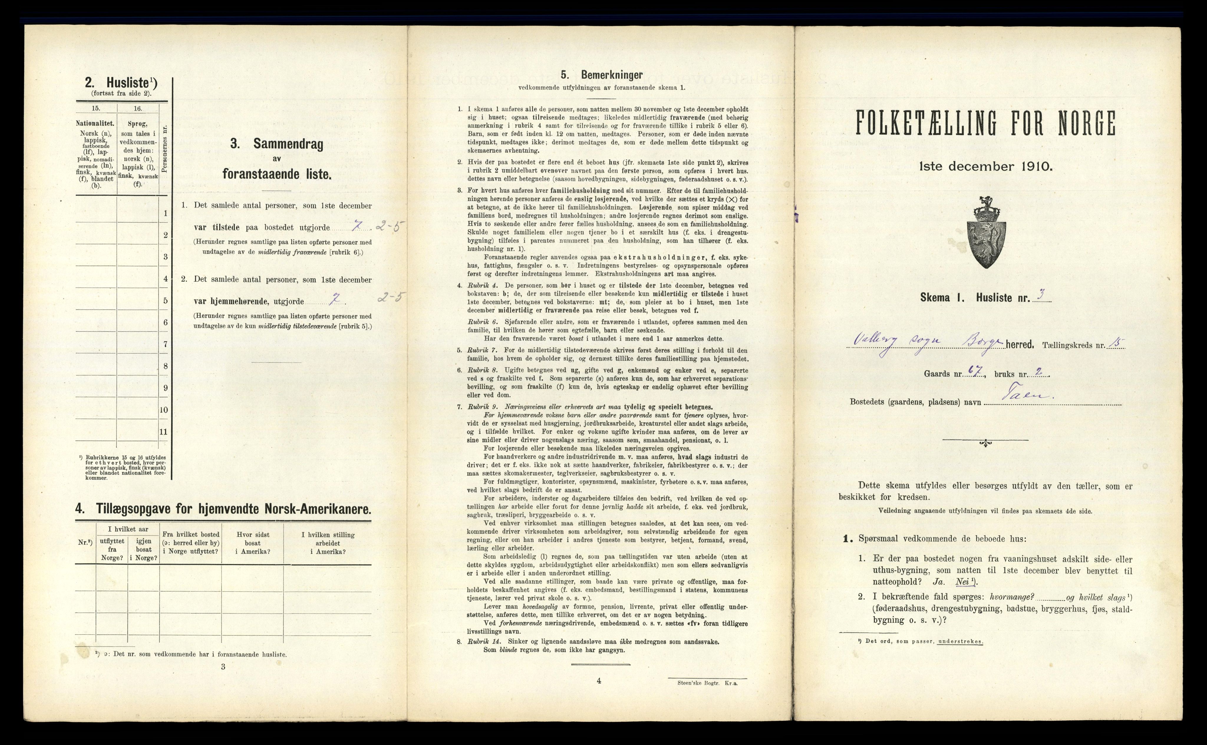 RA, 1910 census for Borge, 1910, p. 1389