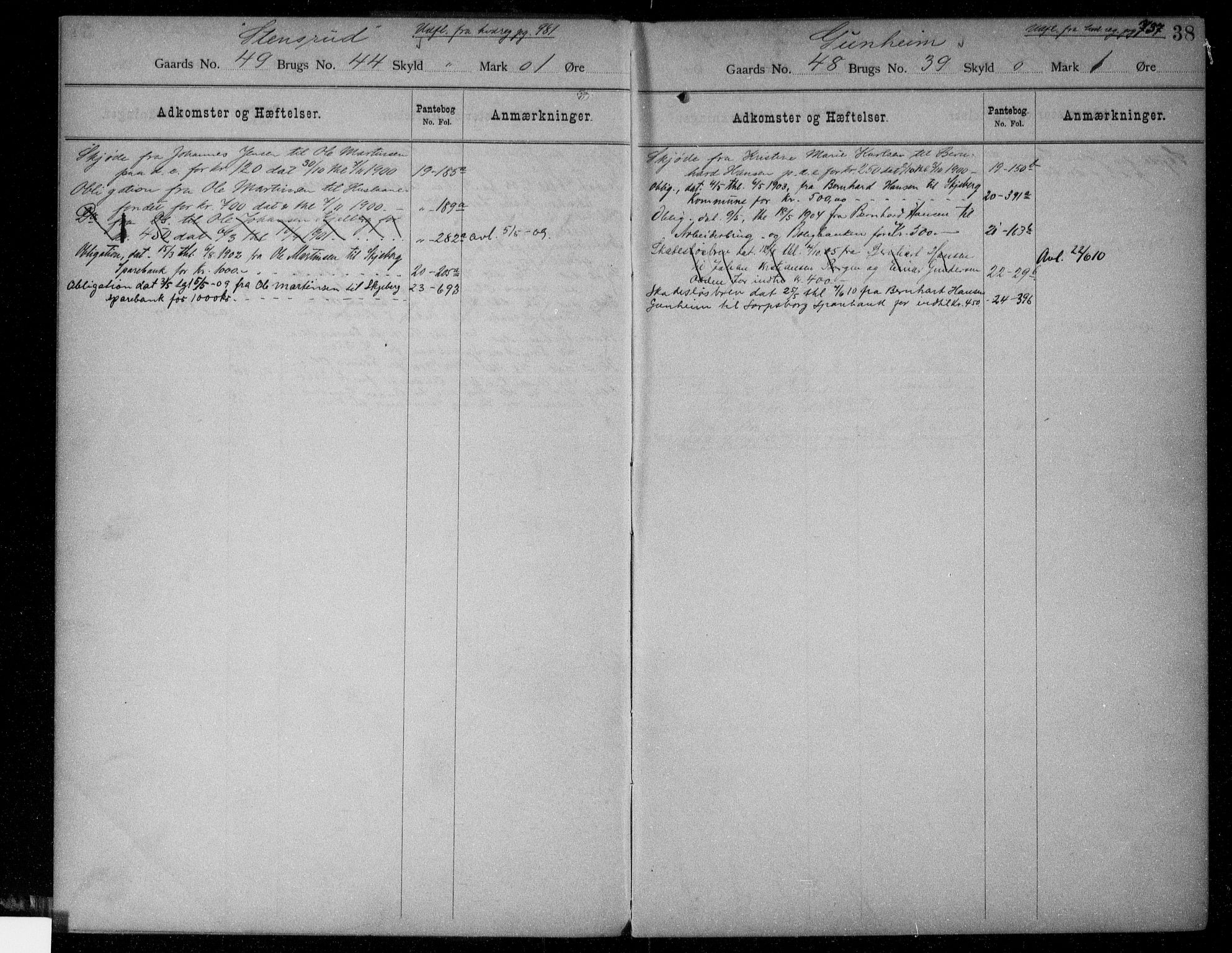 Idd og Marker sorenskriveri, AV/SAO-A-10283/G/Ga/Gac/L0003: Mortgage register no. II 3, 1894-1925, p. 38