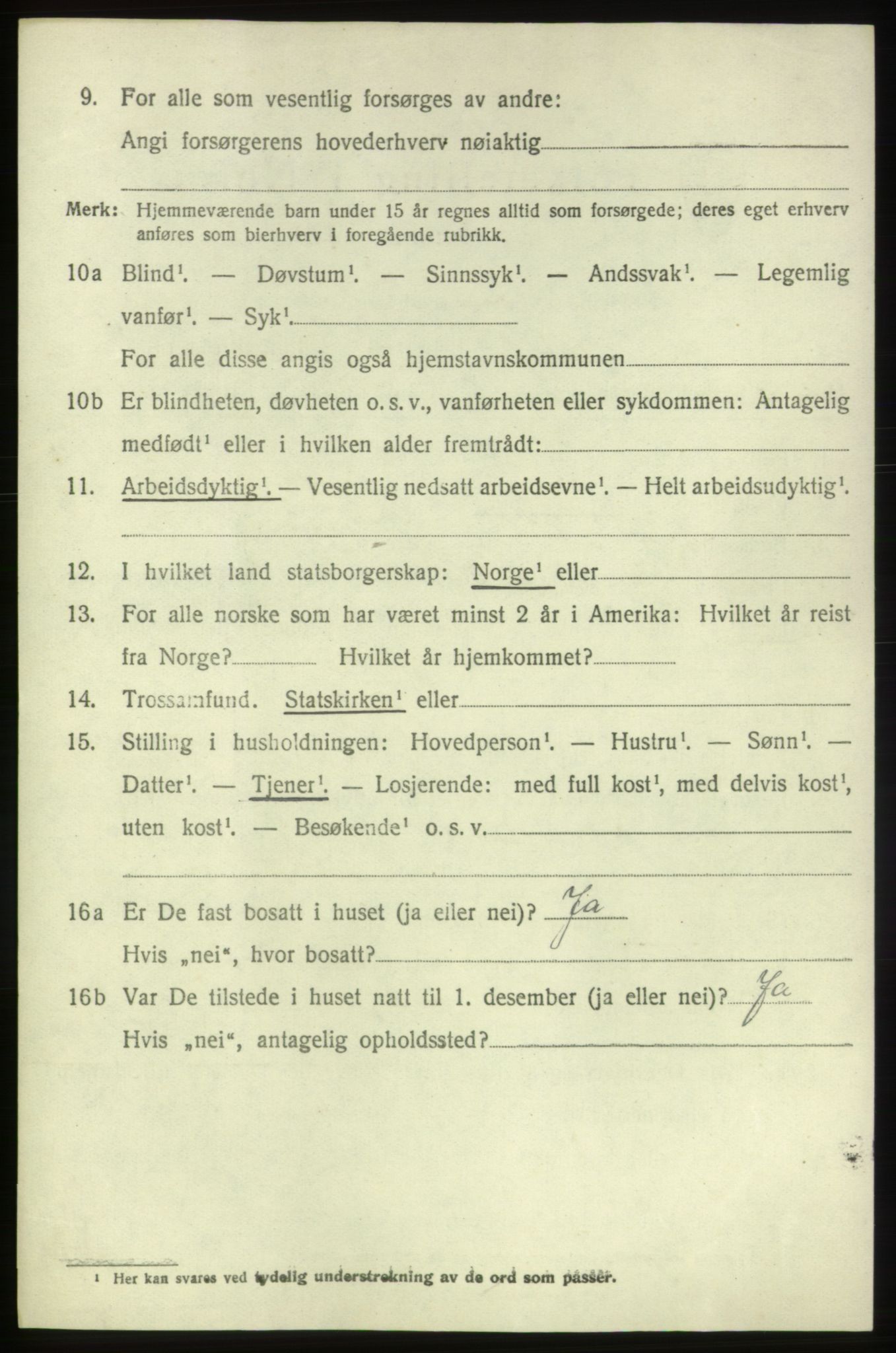 SAB, 1920 census for Bremnes, 1920, p. 1811