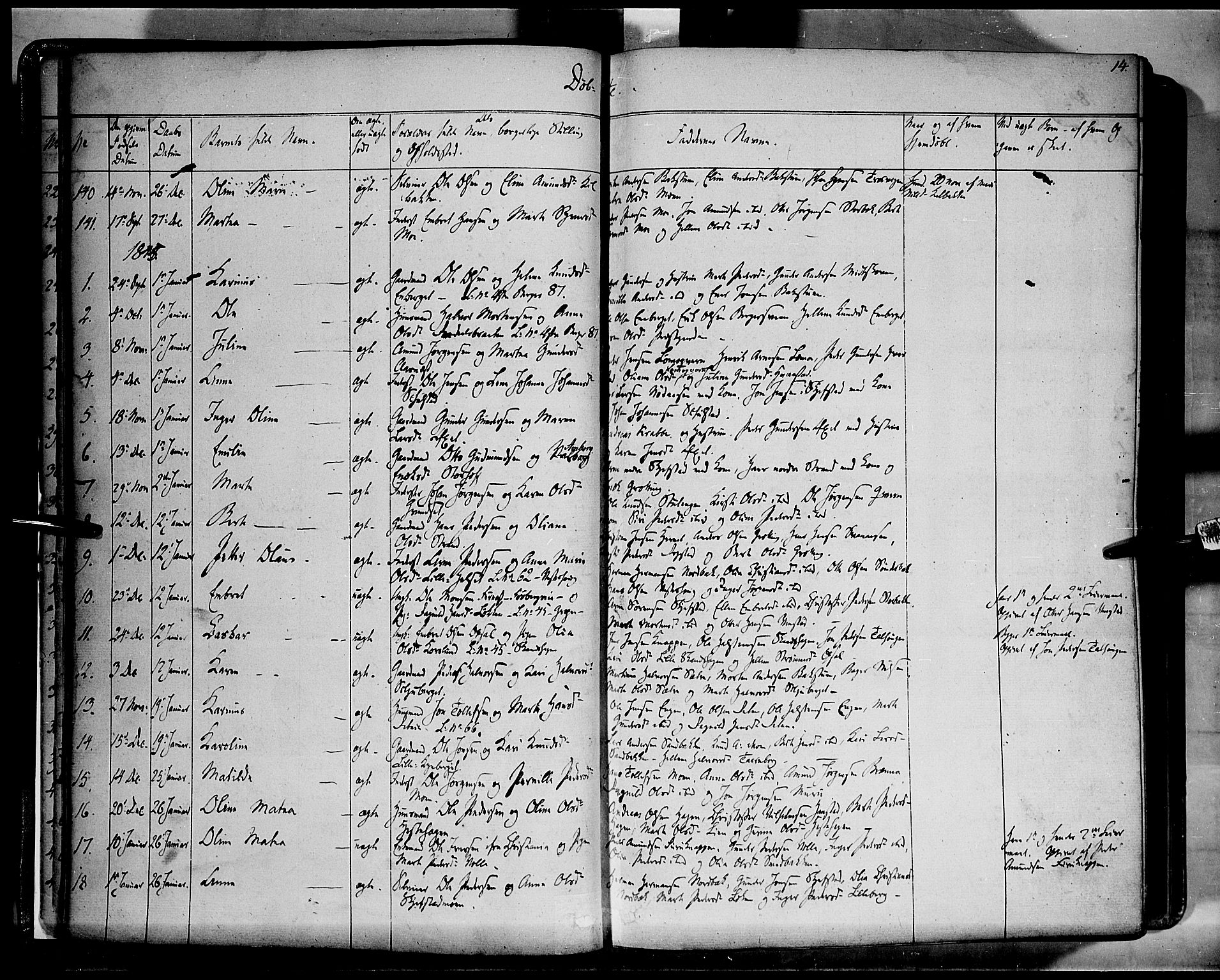 Elverum prestekontor, SAH/PREST-044/H/Ha/Haa/L0009: Parish register (official) no. 9, 1843-1856, p. 14