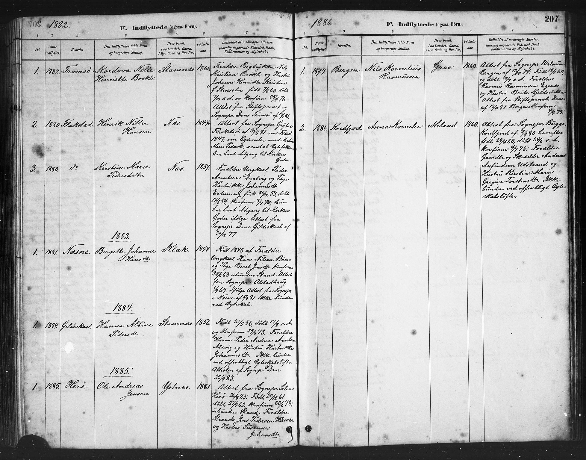 Ministerialprotokoller, klokkerbøker og fødselsregistre - Nordland, AV/SAT-A-1459/808/L0131: Parish register (copy) no. 808C02, 1879-1919, p. 207