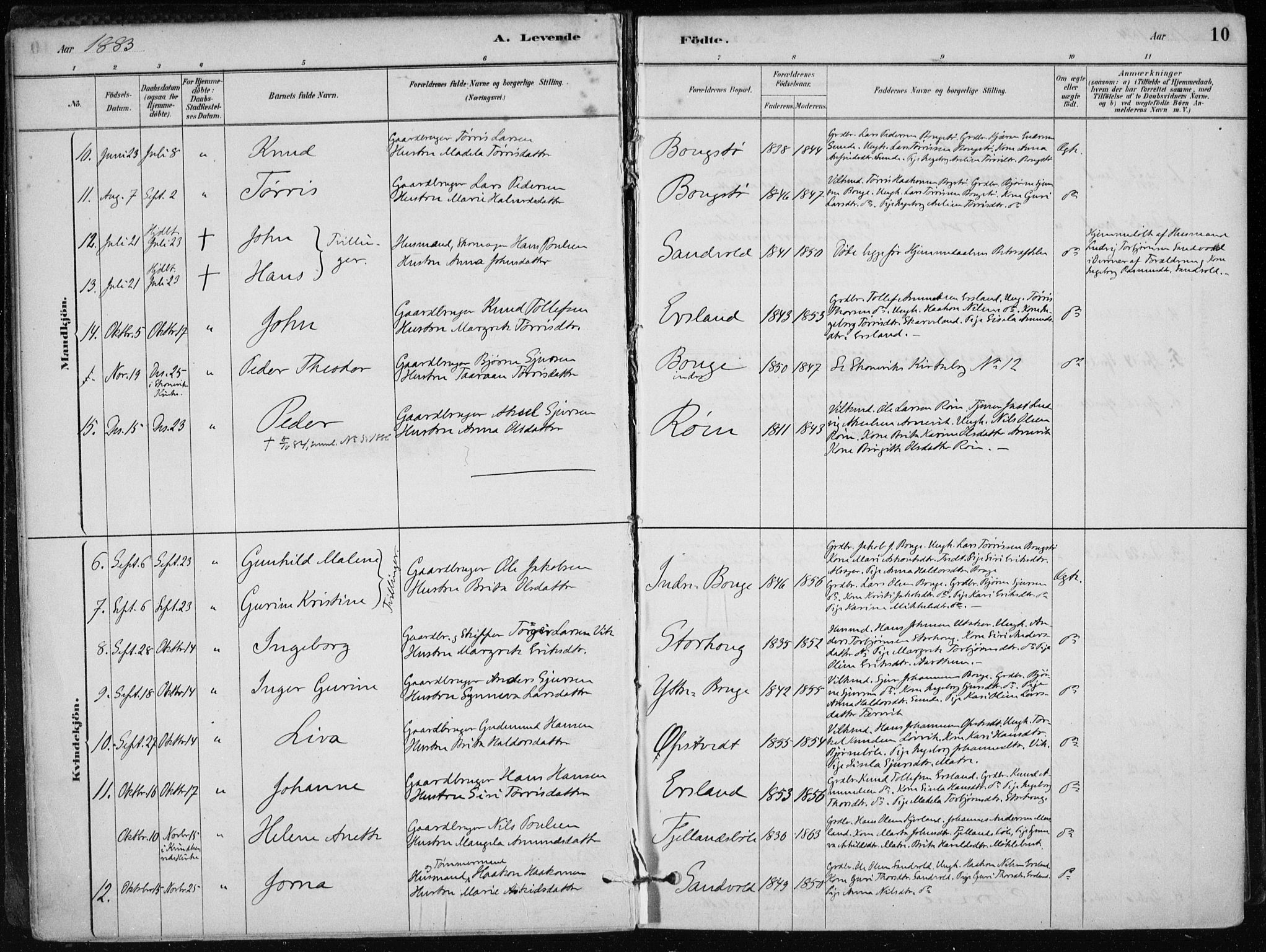 Skånevik sokneprestembete, SAB/A-77801/H/Haa: Parish register (official) no. C  1, 1879-1917, p. 10