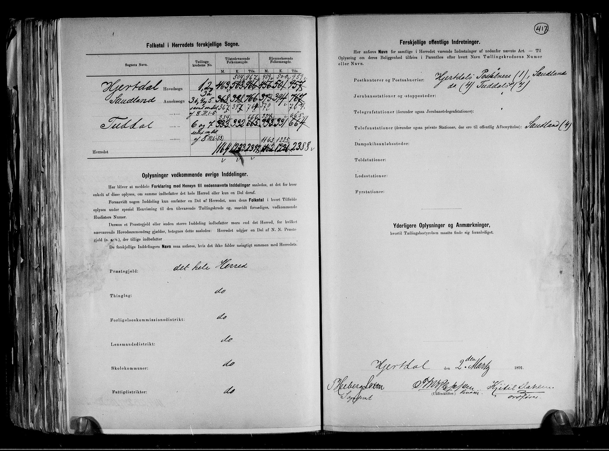 RA, 1891 census for 0827 Hjartdal, 1891, p. 3