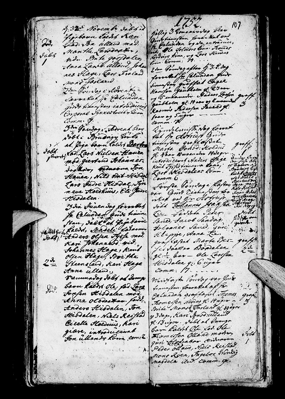 Os sokneprestembete, SAB/A-99929: Parish register (official) no. A 4, 1669-1760, p. 107