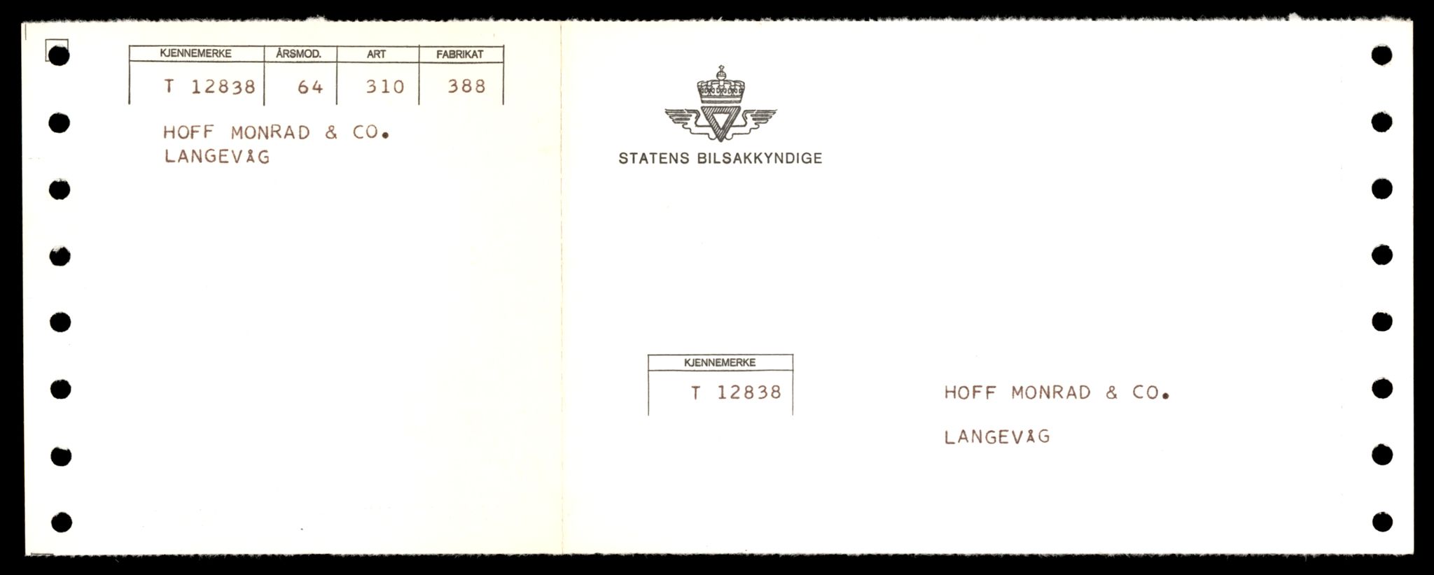 Møre og Romsdal vegkontor - Ålesund trafikkstasjon, SAT/A-4099/F/Fe/L0036: Registreringskort for kjøretøy T 12831 - T 13030, 1927-1998, p. 255