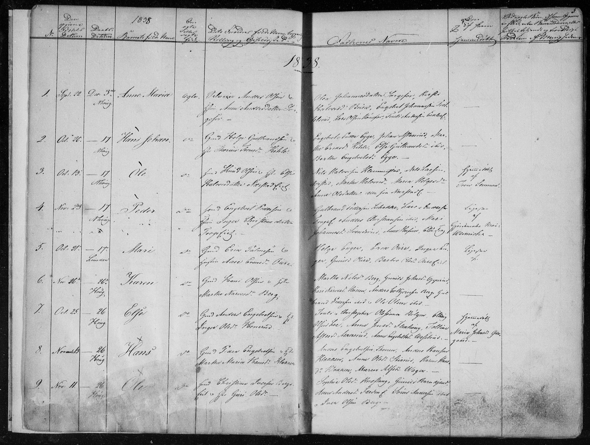 Norderhov kirkebøker, SAKO/A-237/F/Fa/L0010: Parish register (official) no. 10, 1837-1847, p. 5