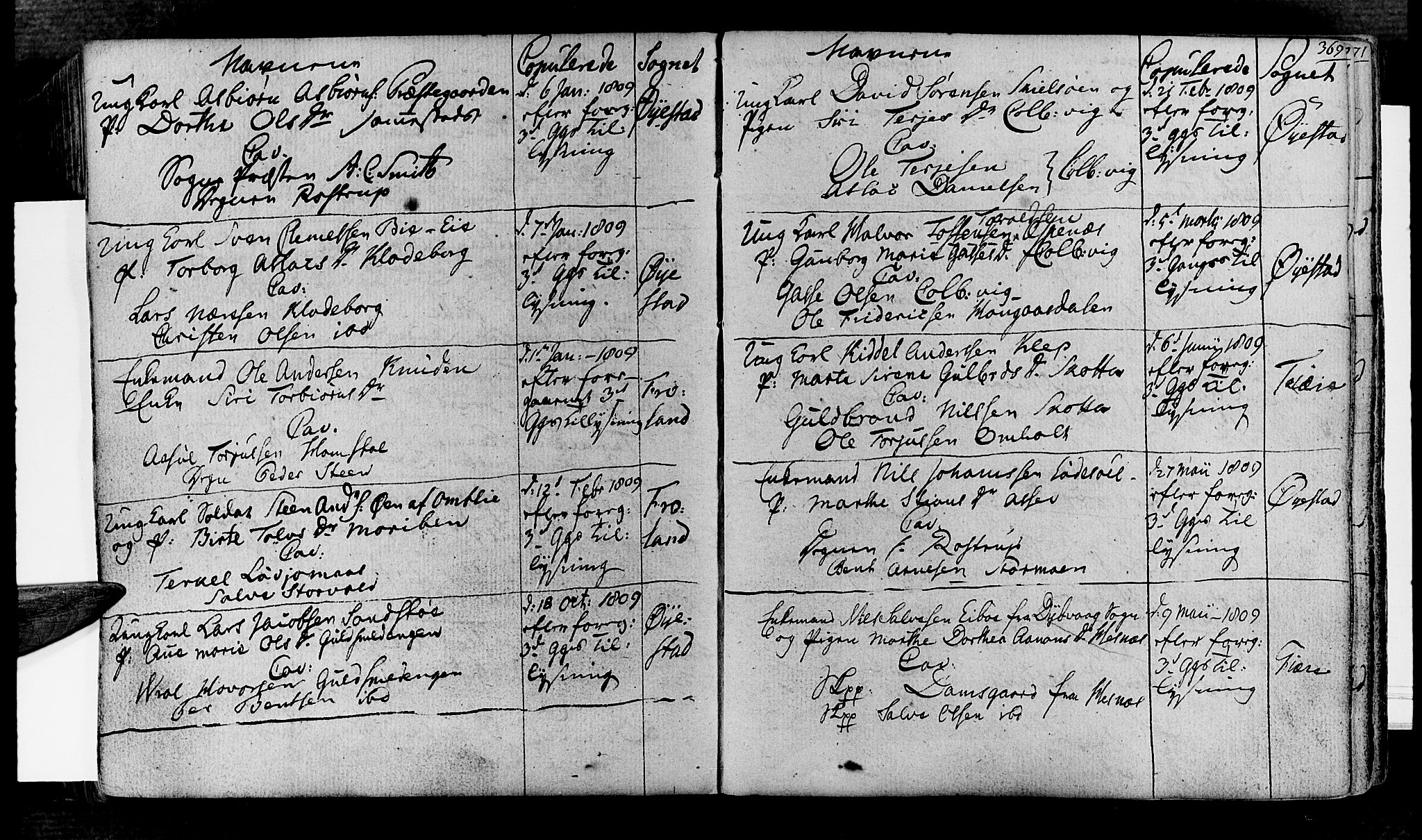 Øyestad sokneprestkontor, SAK/1111-0049/F/Fa/L0011: Parish register (official) no. A 11, 1805-1824, p. 369