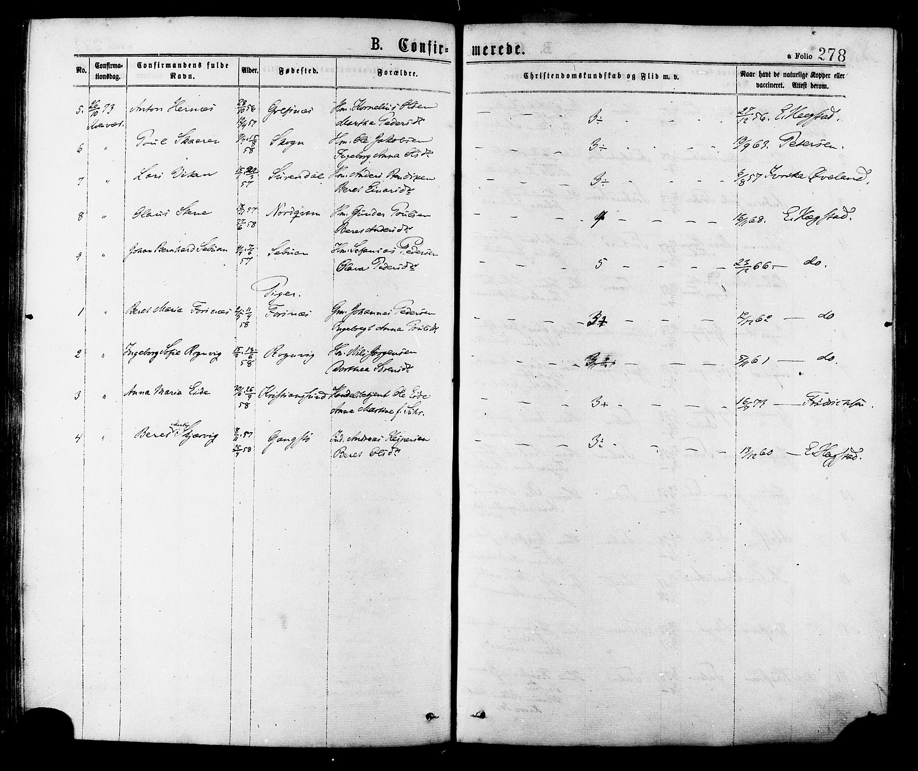 Ministerialprotokoller, klokkerbøker og fødselsregistre - Sør-Trøndelag, AV/SAT-A-1456/634/L0532: Parish register (official) no. 634A08, 1871-1881, p. 278