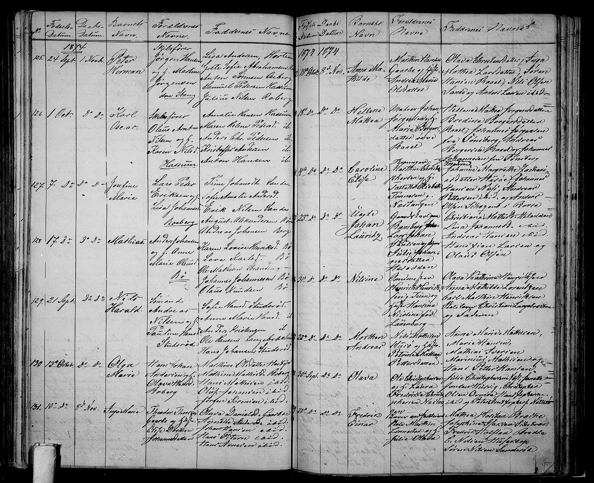 Sem kirkebøker, AV/SAKO-A-5/G/Ga/L0004: Parish register (copy) no. I 4, 1855-1877