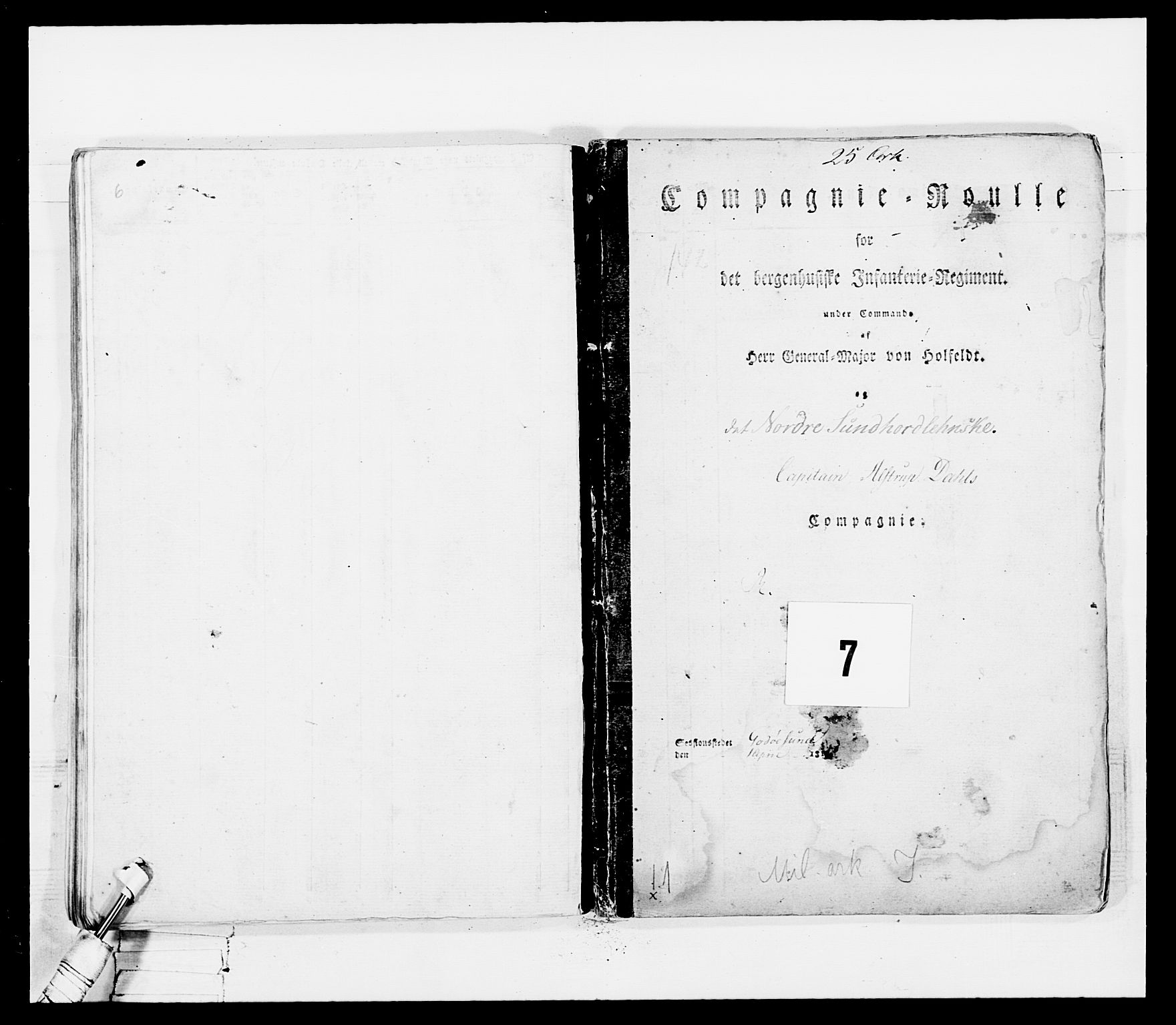 Generalitets- og kommissariatskollegiet, Det kongelige norske kommissariatskollegium, RA/EA-5420/E/Eh/L0099: Bergenhusiske nasjonale infanteriregiment, 1812, p. 282