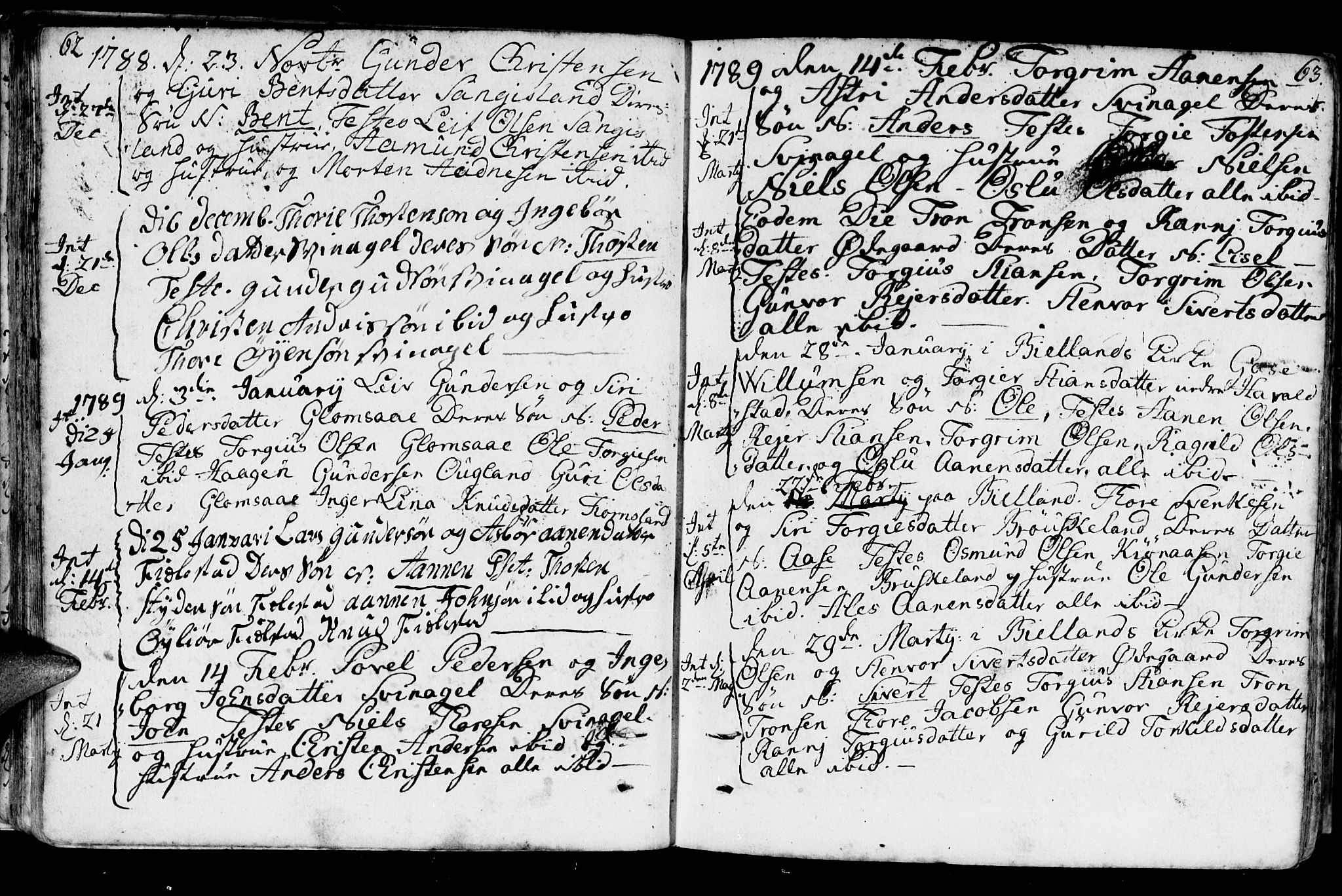 Holum sokneprestkontor, AV/SAK-1111-0022/F/Fa/Fab/L0004: Parish register (official) no. A 4, 1774-1847, p. 62-63