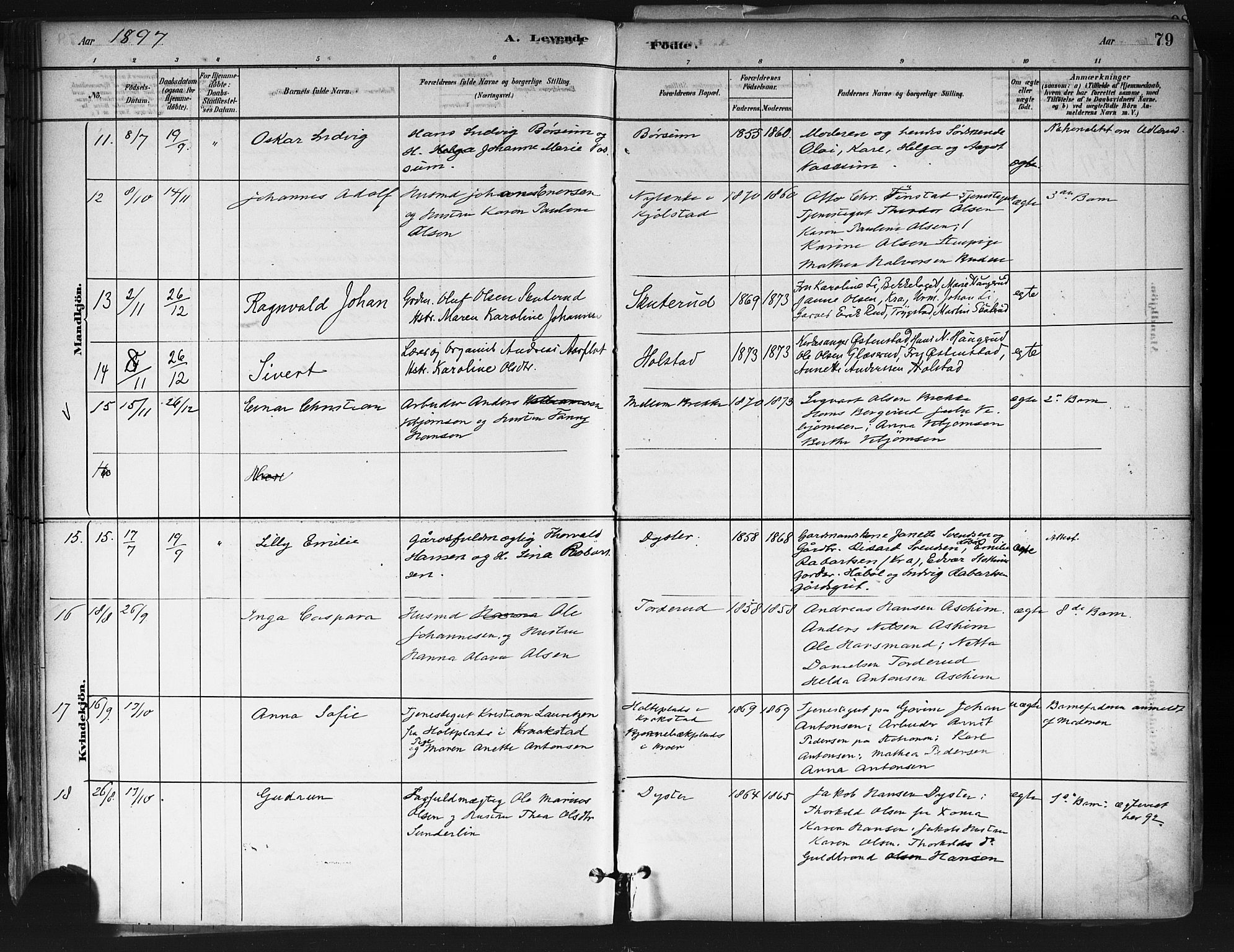 Ås prestekontor Kirkebøker, SAO/A-10894/F/Fa/L0009: Parish register (official) no. I 9, 1881-1900, p. 79