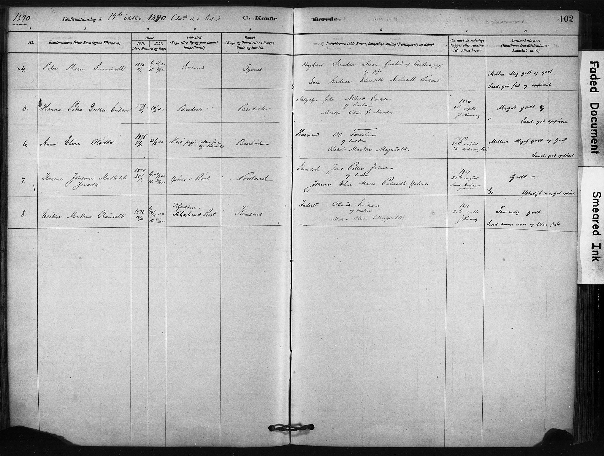 Ministerialprotokoller, klokkerbøker og fødselsregistre - Nordland, AV/SAT-A-1459/807/L0122: Parish register (official) no. 807A05, 1880-1902, p. 102