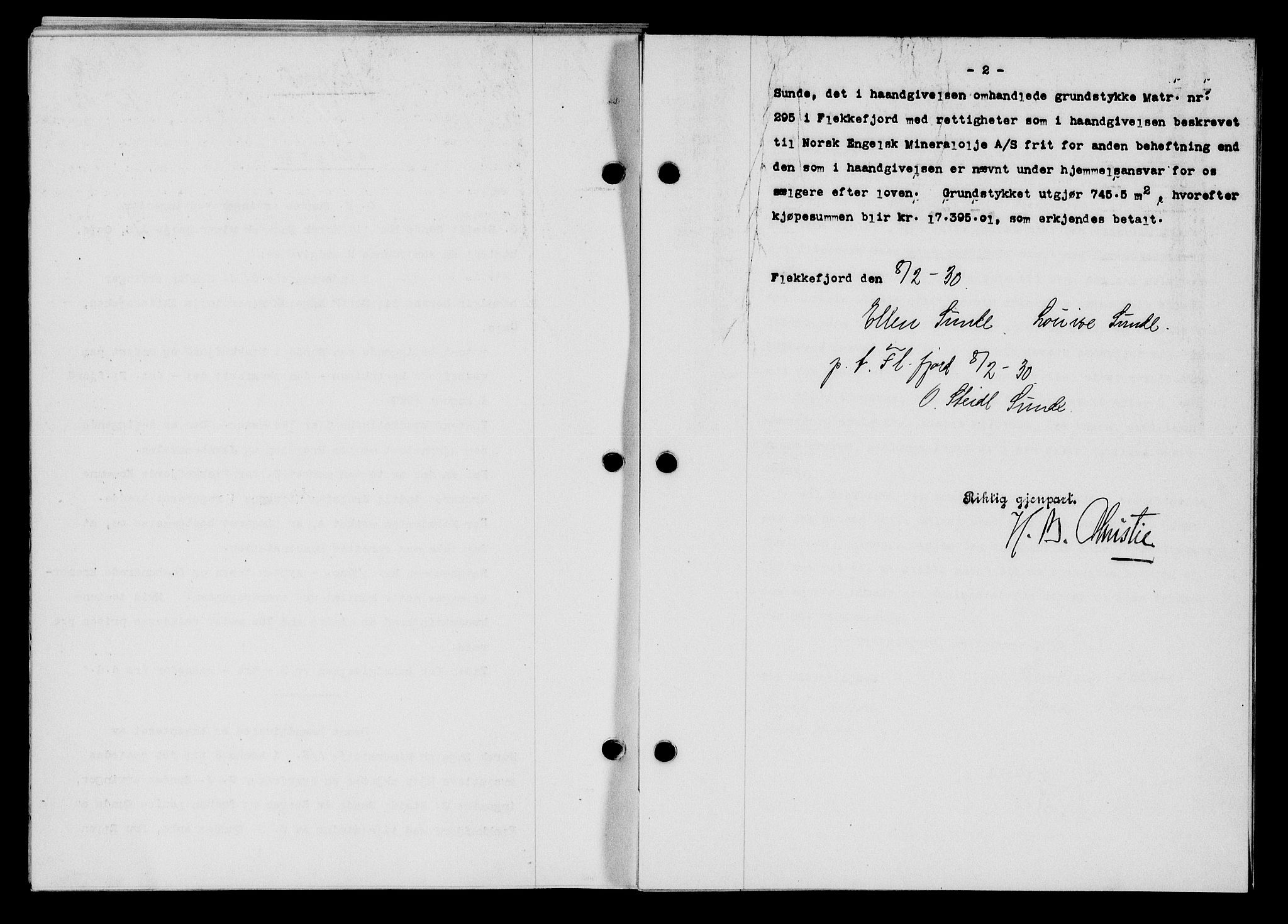 Flekkefjord sorenskriveri, SAK/1221-0001/G/Gb/Gba/L0045: Mortgage book no. 43, 1929-1930, Deed date: 18.02.1930