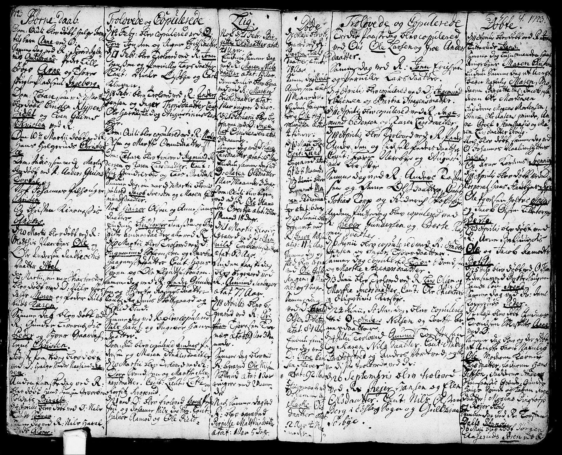 Rakkestad prestekontor Kirkebøker, AV/SAO-A-2008/F/Fa/L0001: Parish register (official) no. I 1, 1722-1740, p. 4