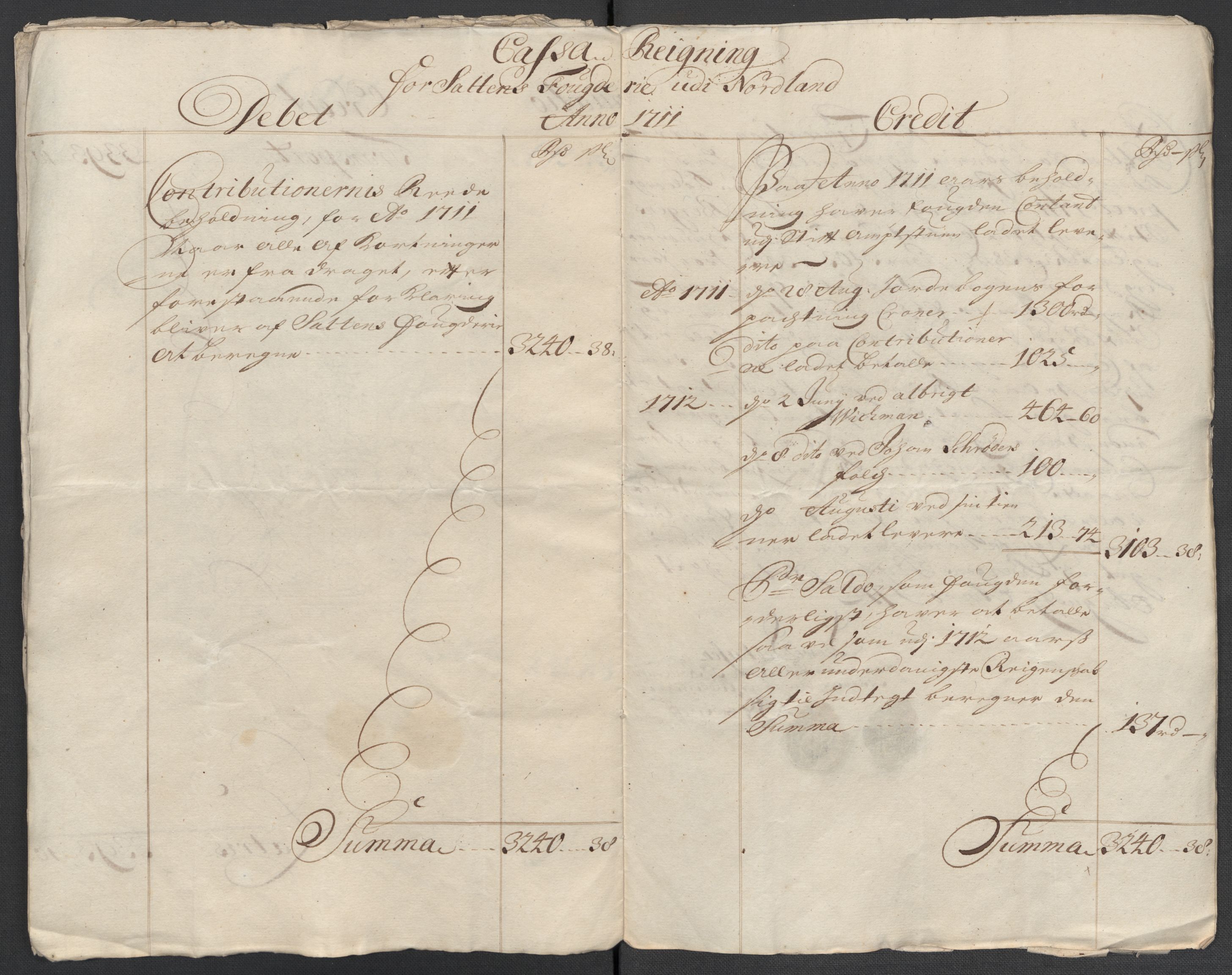 Rentekammeret inntil 1814, Reviderte regnskaper, Fogderegnskap, RA/EA-4092/R66/L4582: Fogderegnskap Salten, 1711-1712, p. 19