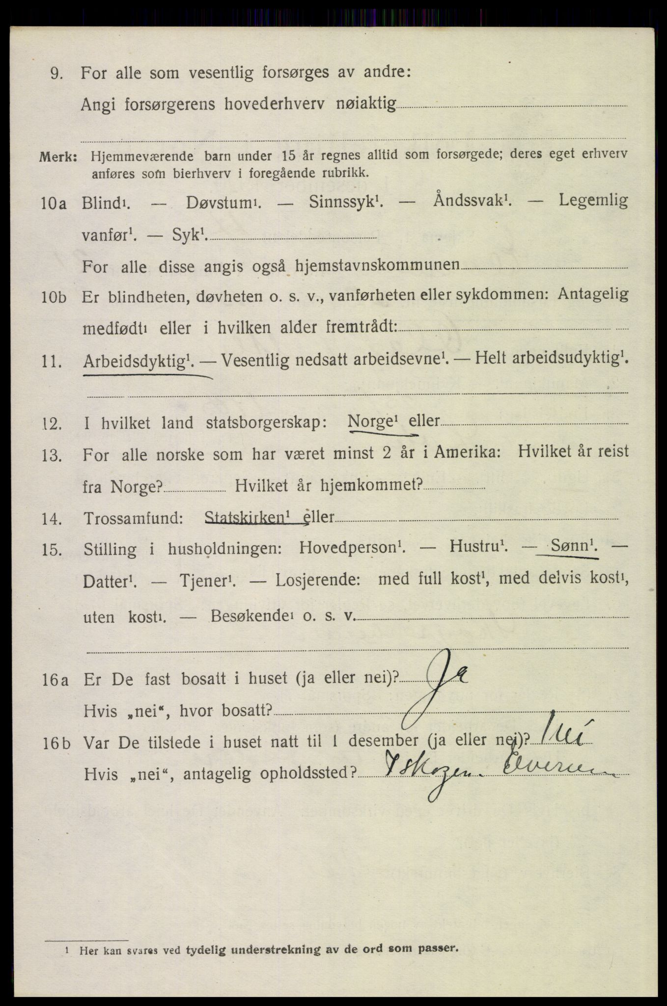 SAH, 1920 census for Elverum, 1920, p. 24541